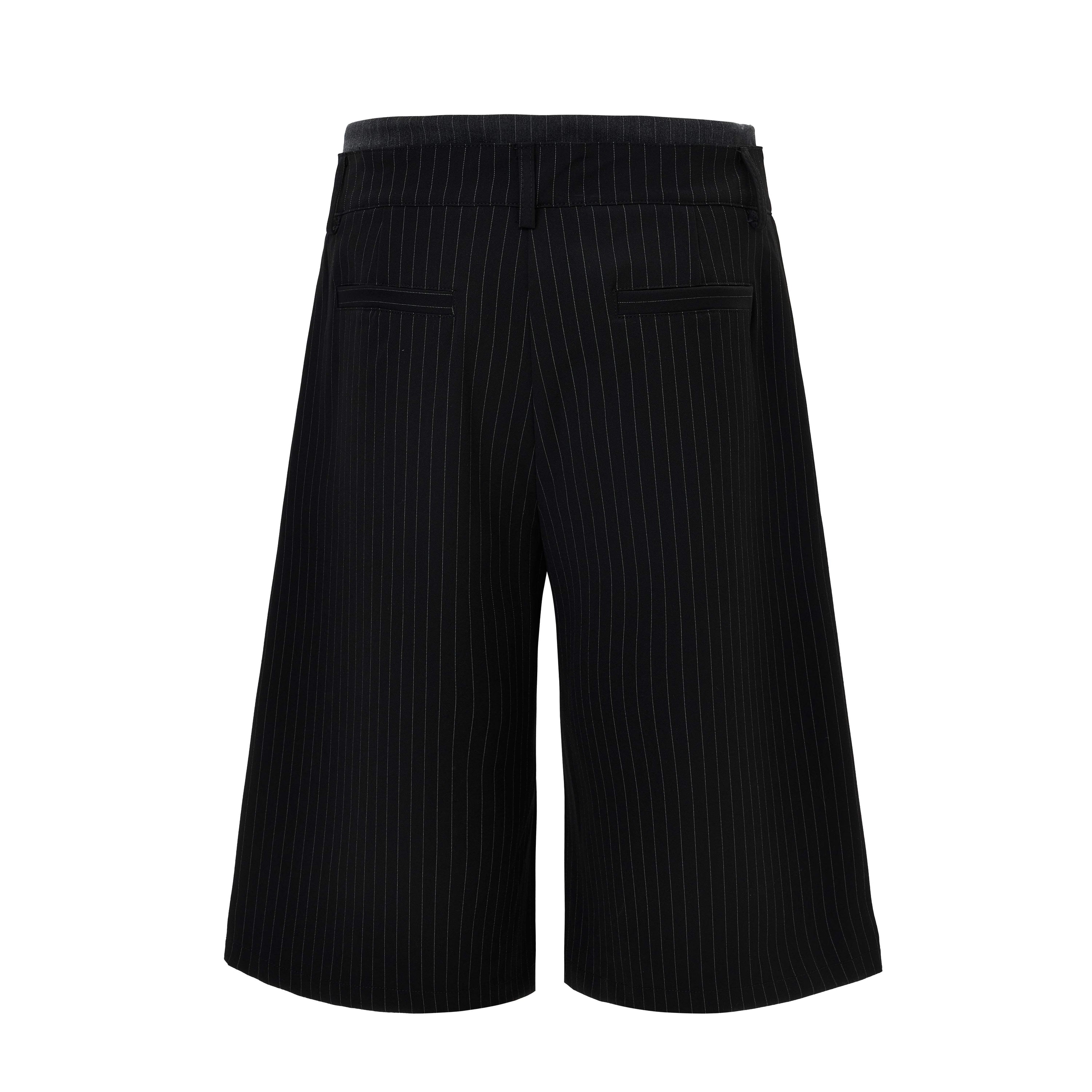 Omirad Pinstripe Wide-Leg Shorts | Oversized Tailored Streetwear