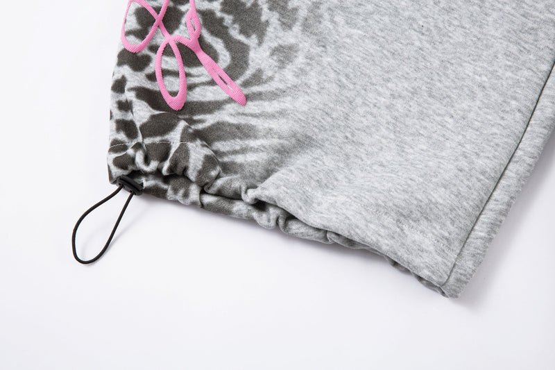 Omirad Leopard Gradient Sweatpants | Grey & Pink Graffiti