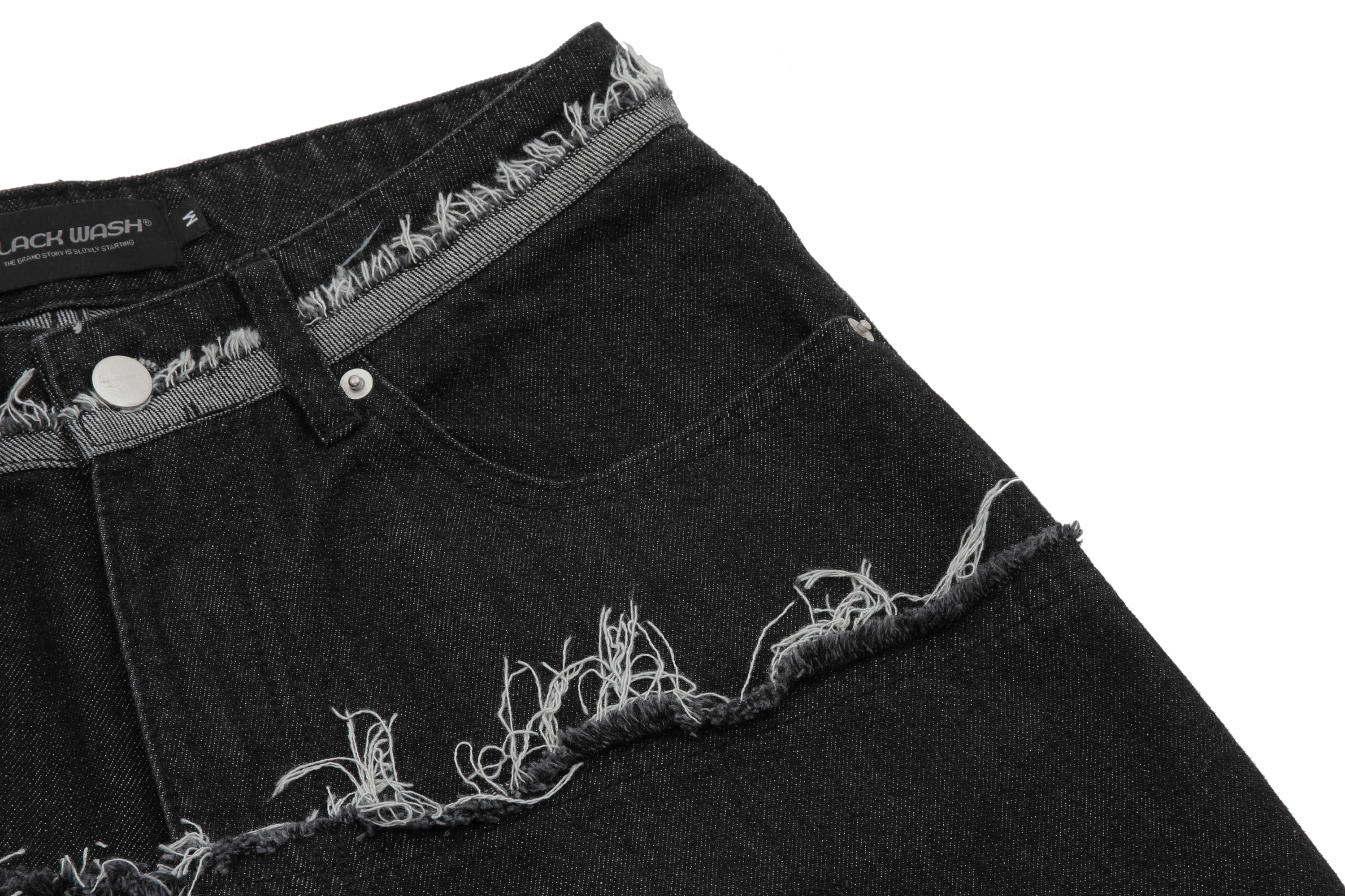 Omirad Distressed Wide-Leg Denim Shorts | Raw Hem Cuffed