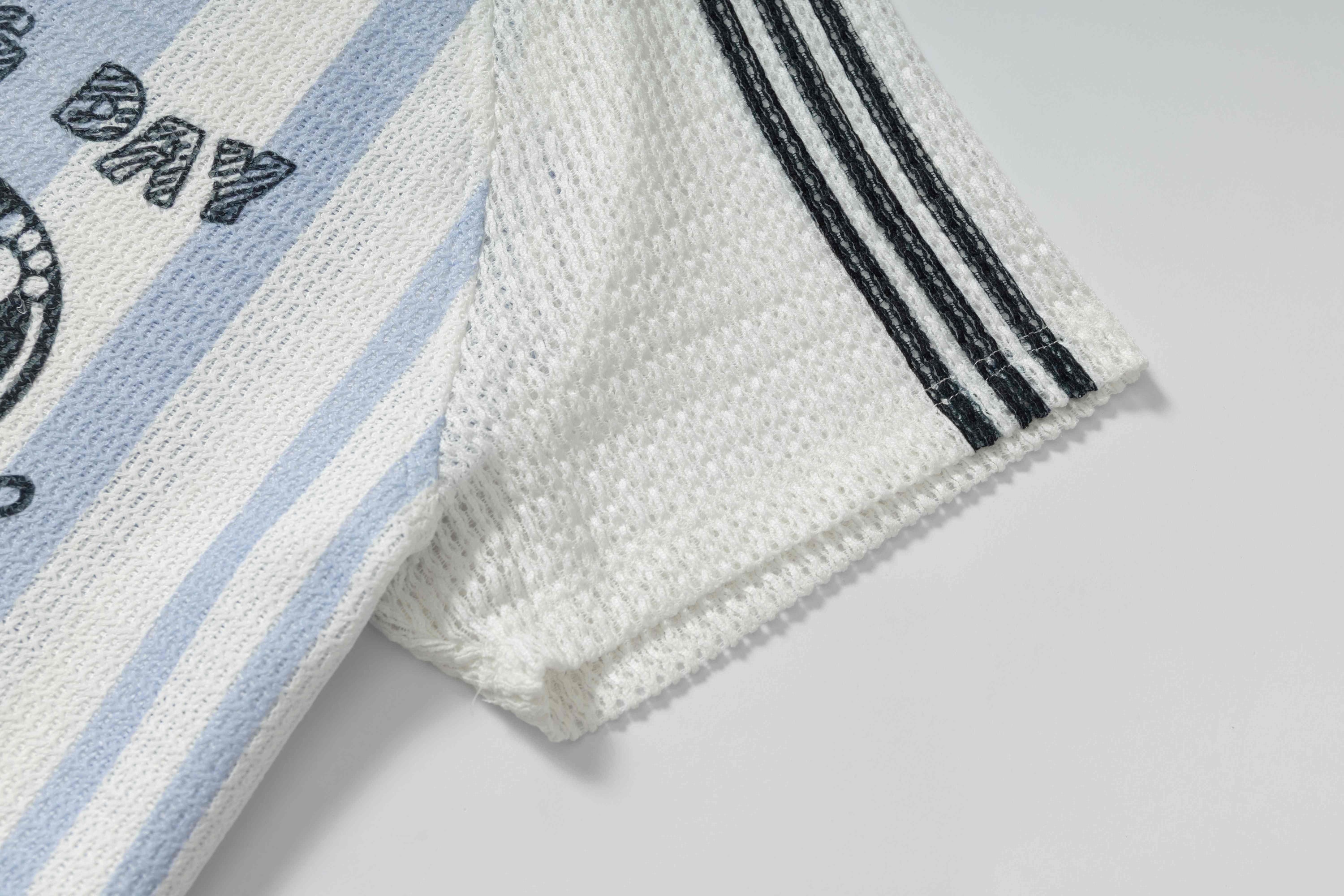 Omirad Good Dog Rugby Knit Tee – Striped Graphic Polo Shirt