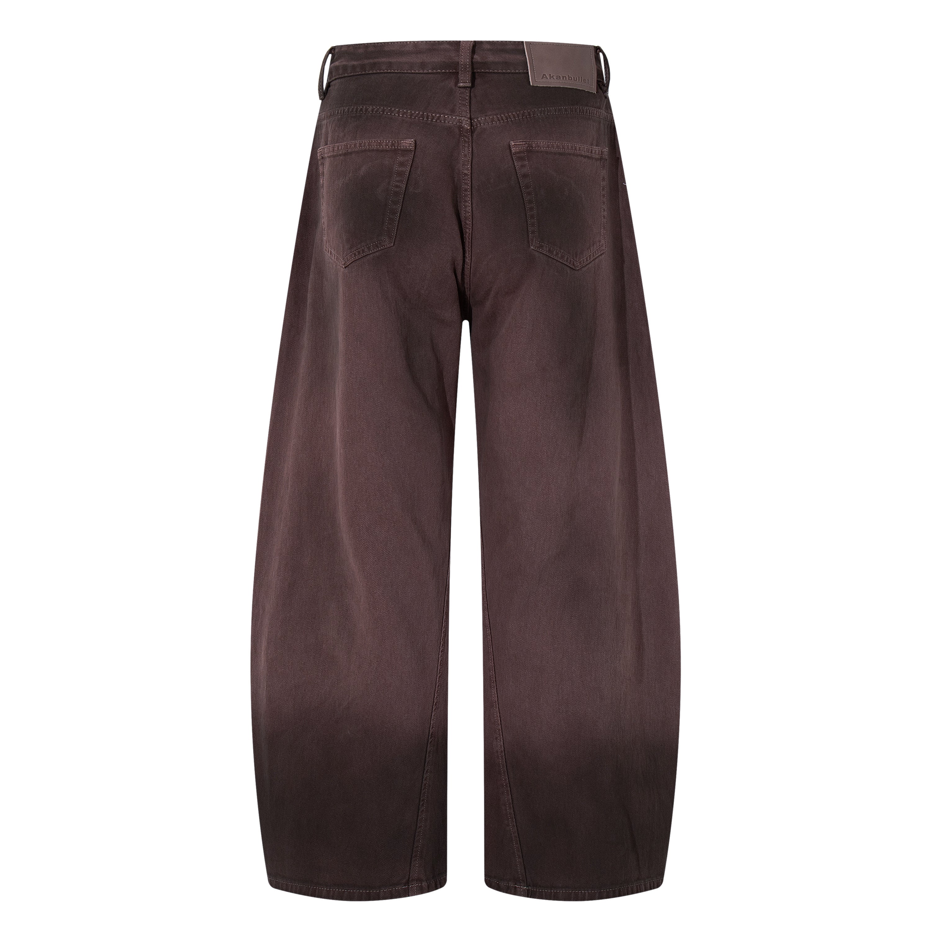 Gradient Washed Wide-Leg Jeans | Brown Oversized Denim
