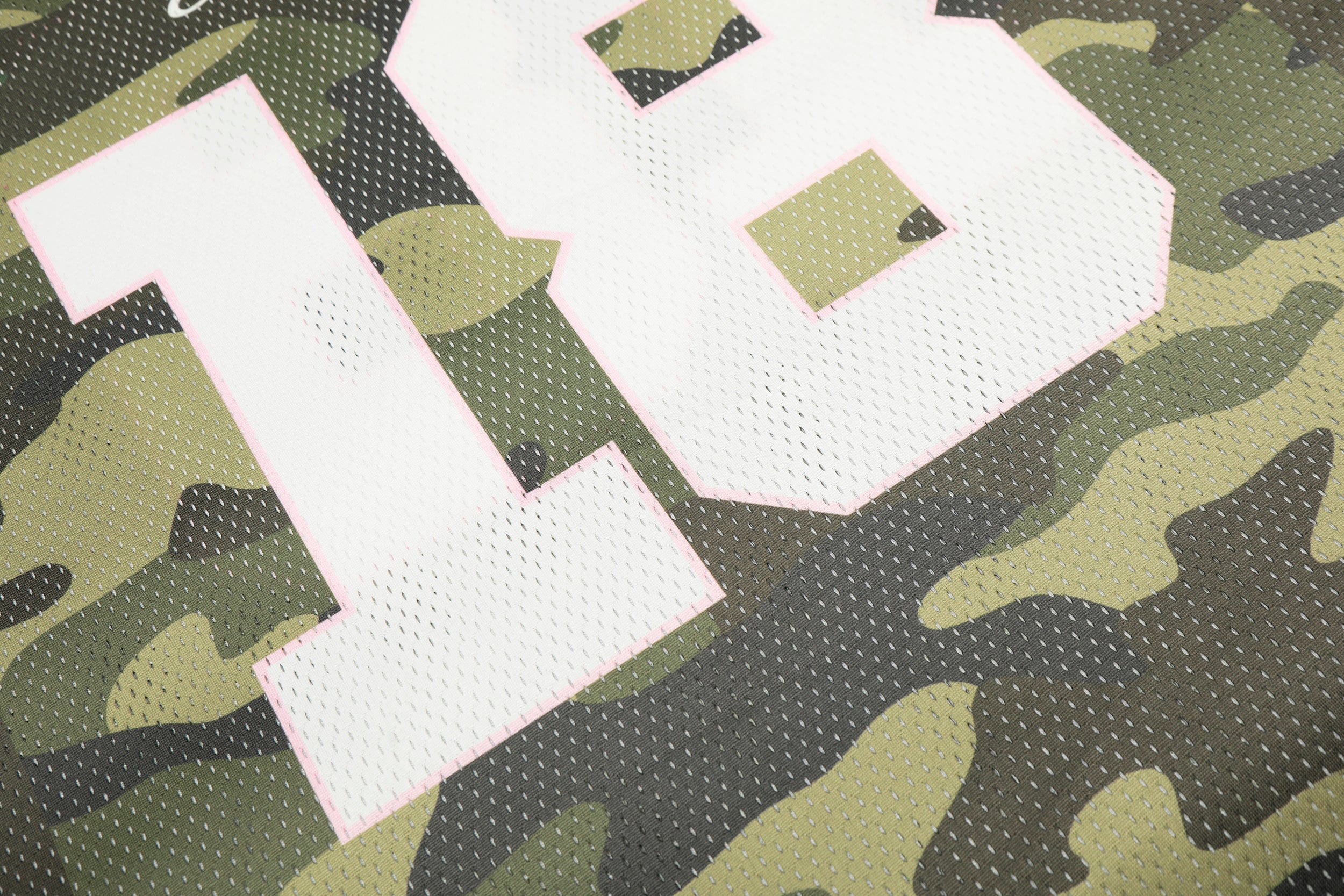 Pink Camo Mesh Football Jersey | Number 18 Streetwear Jersey
