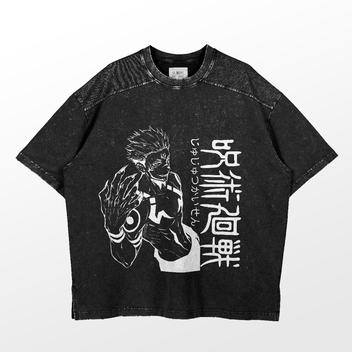 Sukuna – Jujutsu Kaisen – T-Shirt in Schwarz und Weiß