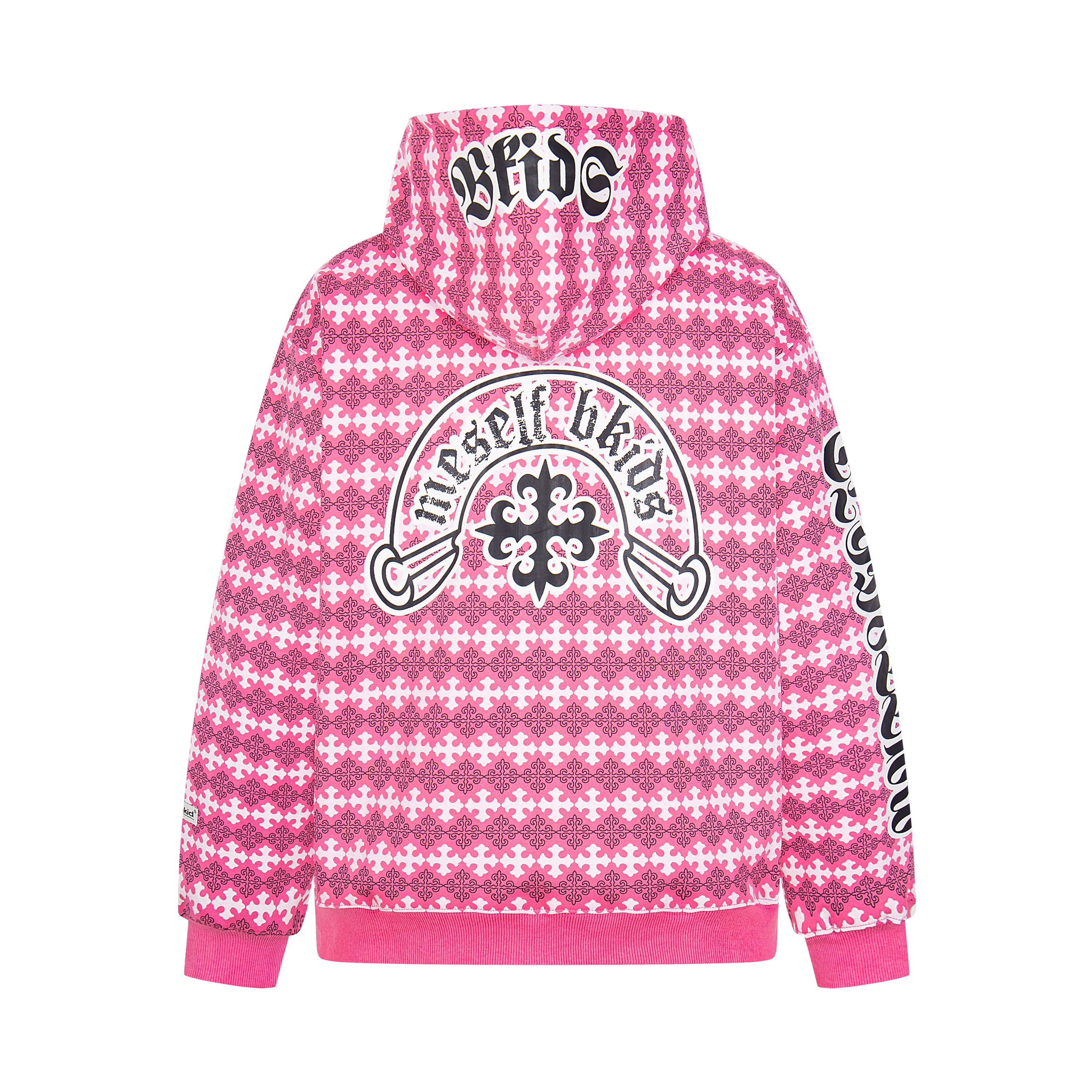 Gothic Cross Pattern Full-Zip Hoodie | Y2K Streetwear