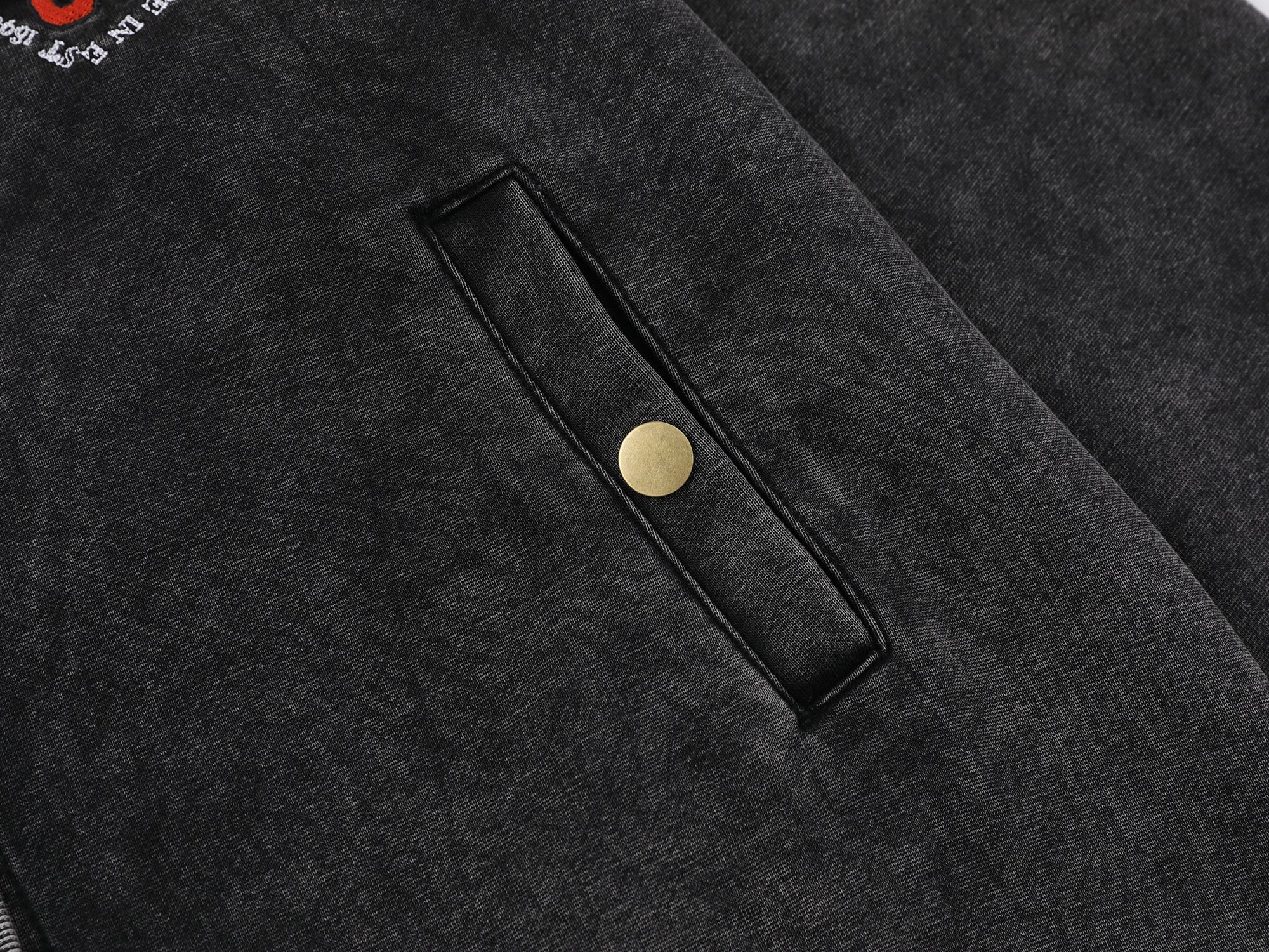 Omirad Vintage Hooded Varsity Jacket | Chenille Patch Streetwear