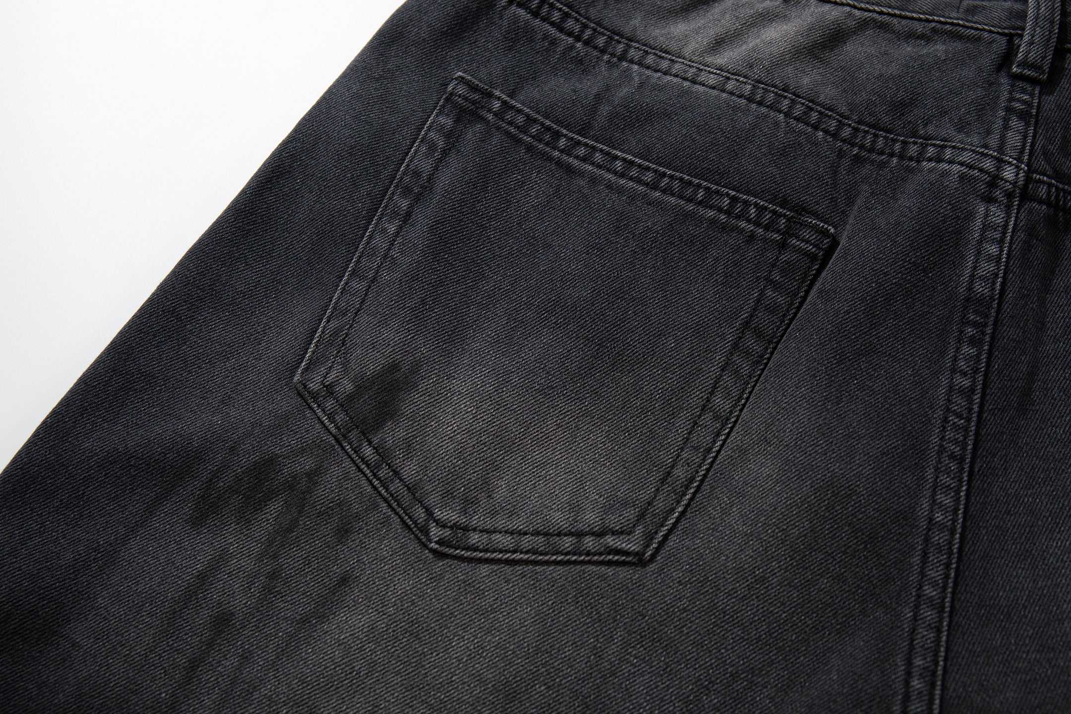 Omirad Distressed Fade Wide-Leg Jeans | Shadow Wash Denim
