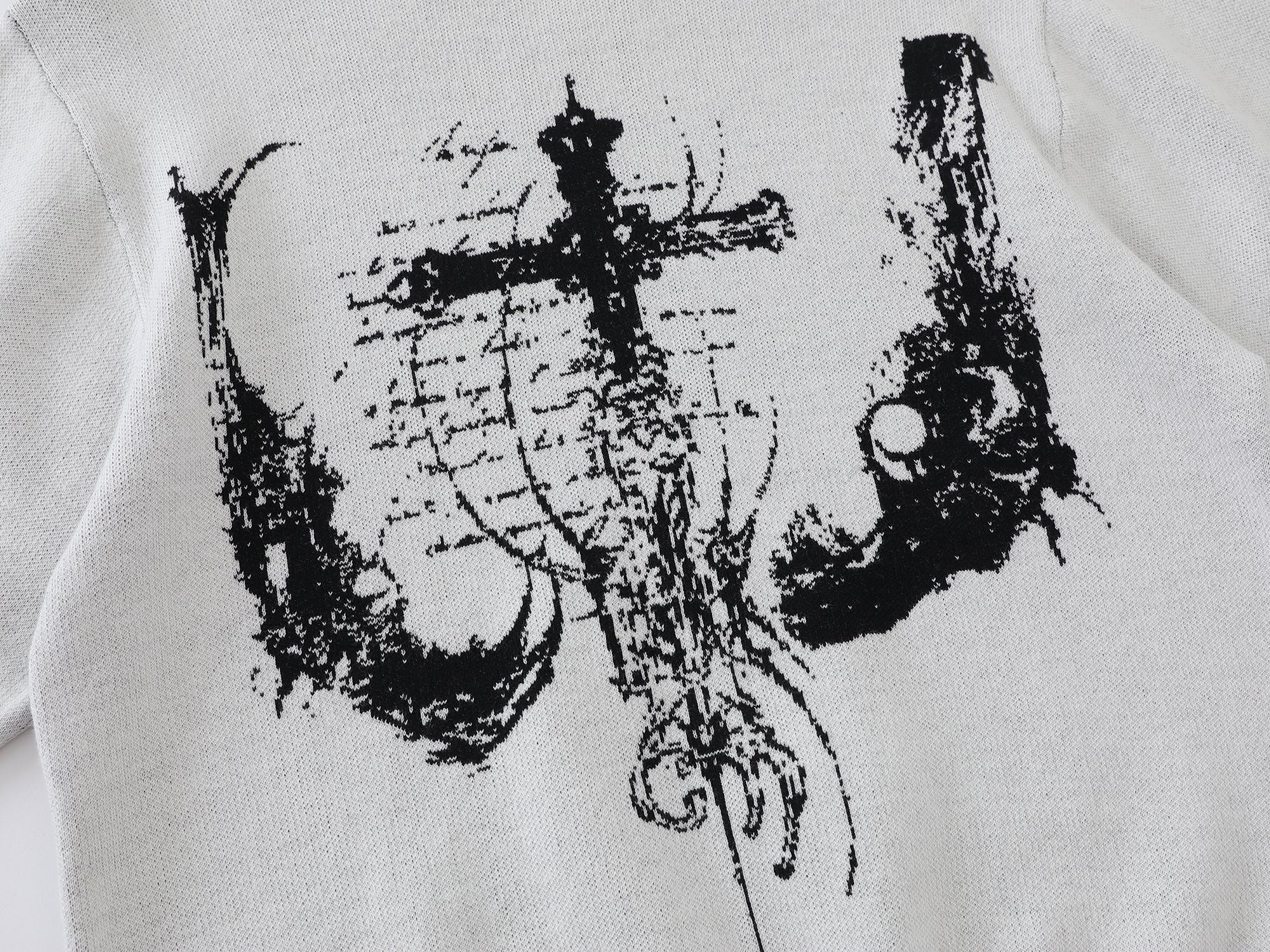 Omirad Gothic Cross Knit Sweater | Dark Art Streetwear