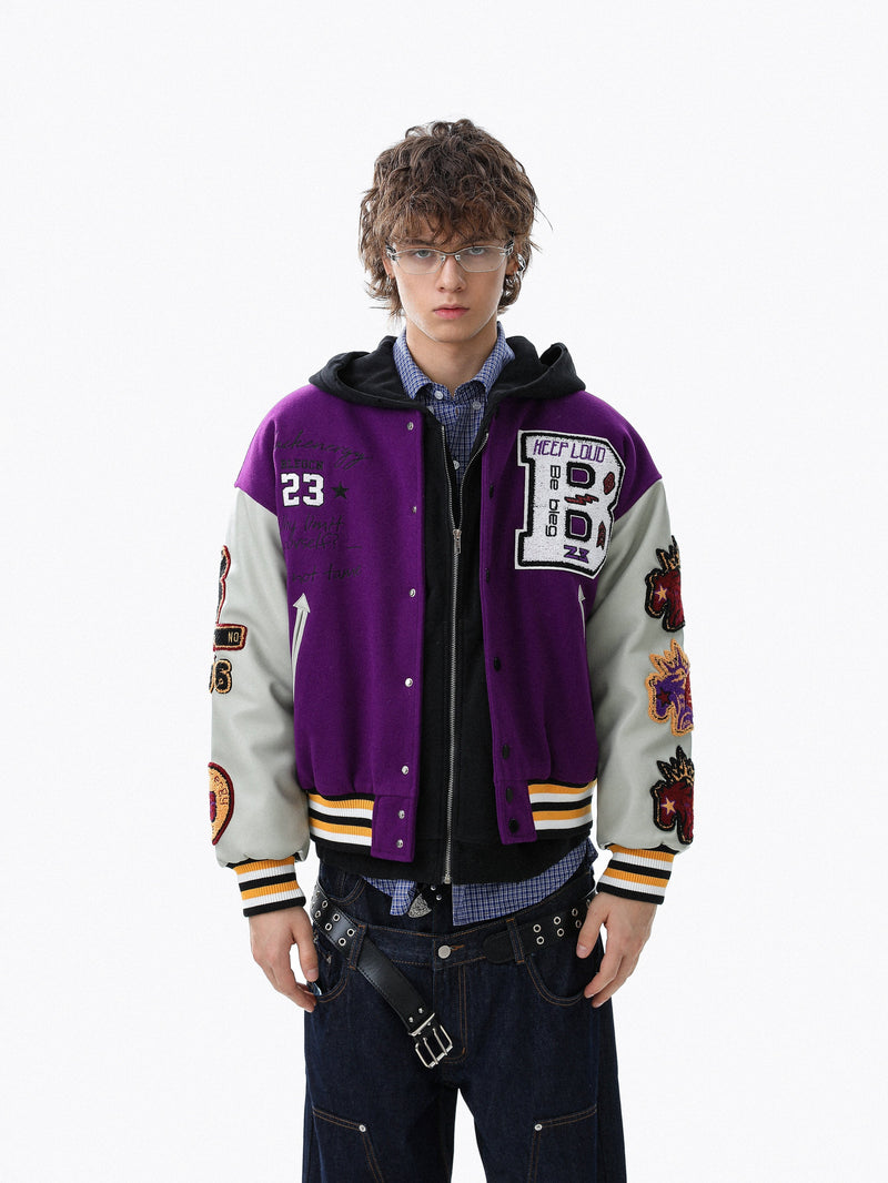 Wild at Heart Embroidered Varsity Jacket | Streetwear Bomber