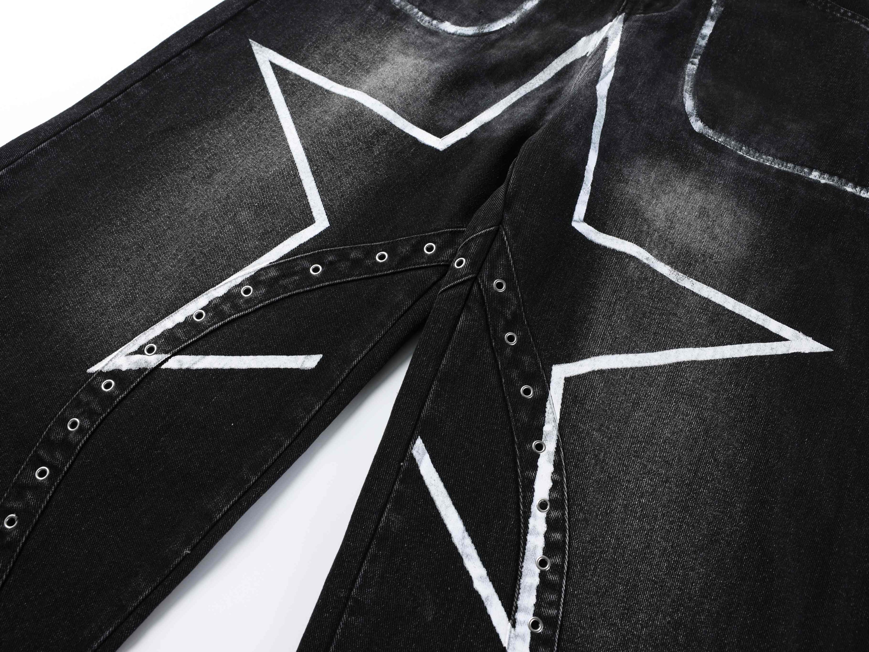 Omirad Star Fade Baggy Jeans | Y2K Wide-Leg Denim