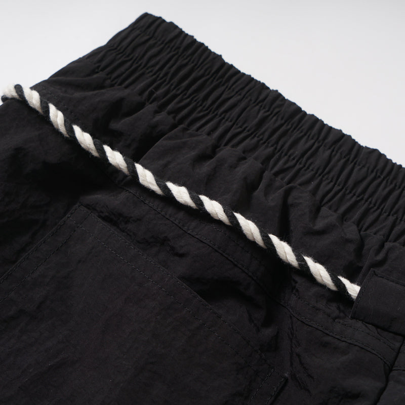 Tech Stripe Nylon Wide-Leg Cargo Pants | Streetwear