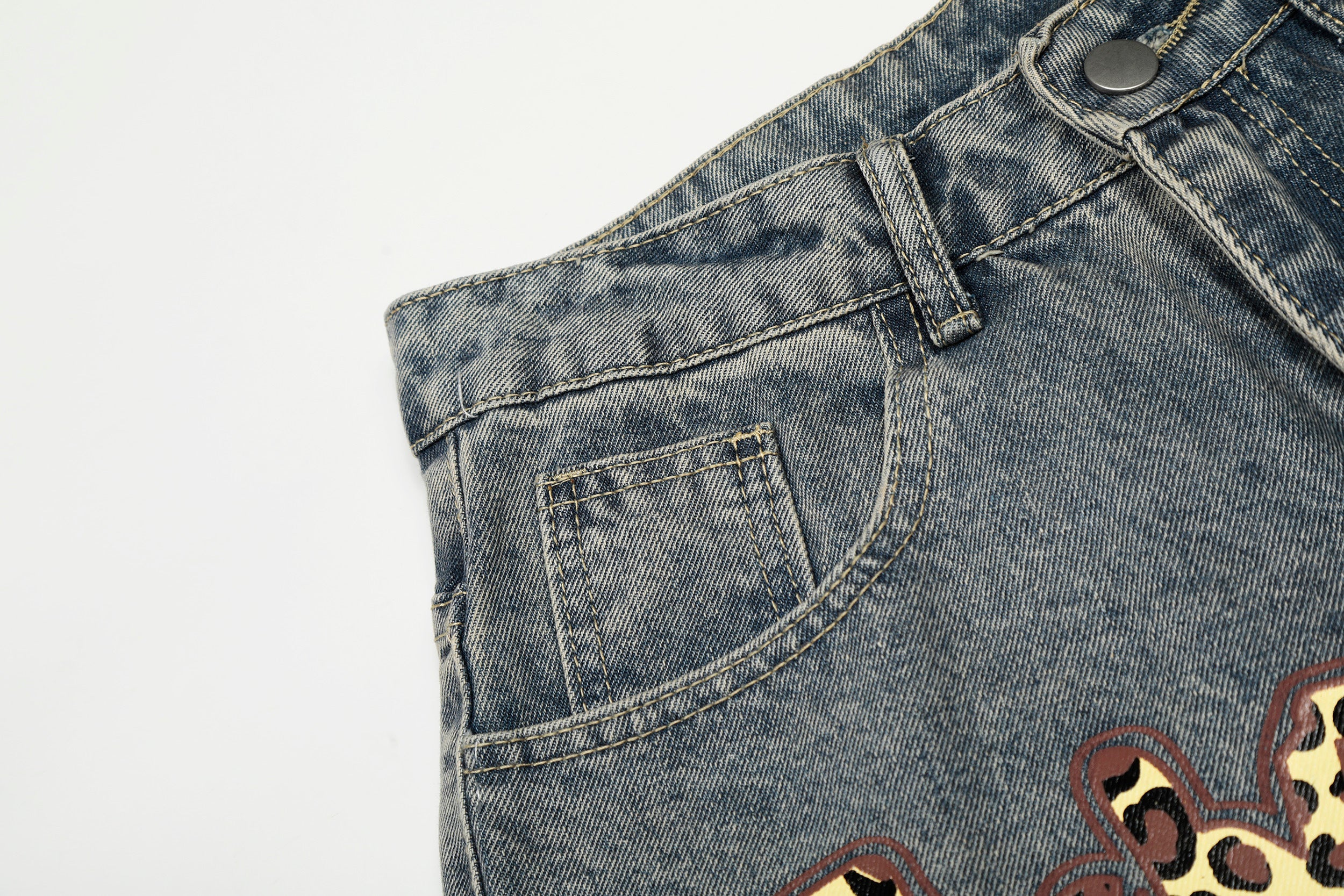 Omirad Leopard Star Wide-Leg Barrel Jeans | Y2K Streetwear