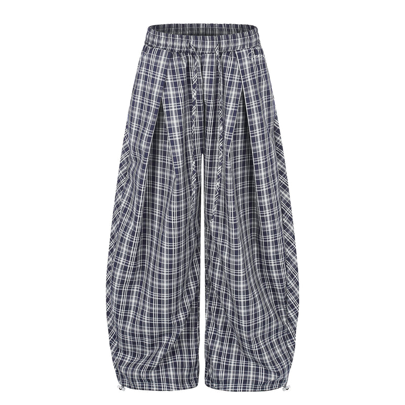 Omirad Plaid Balloon Wide-Leg Pants | Y2K Streetwear