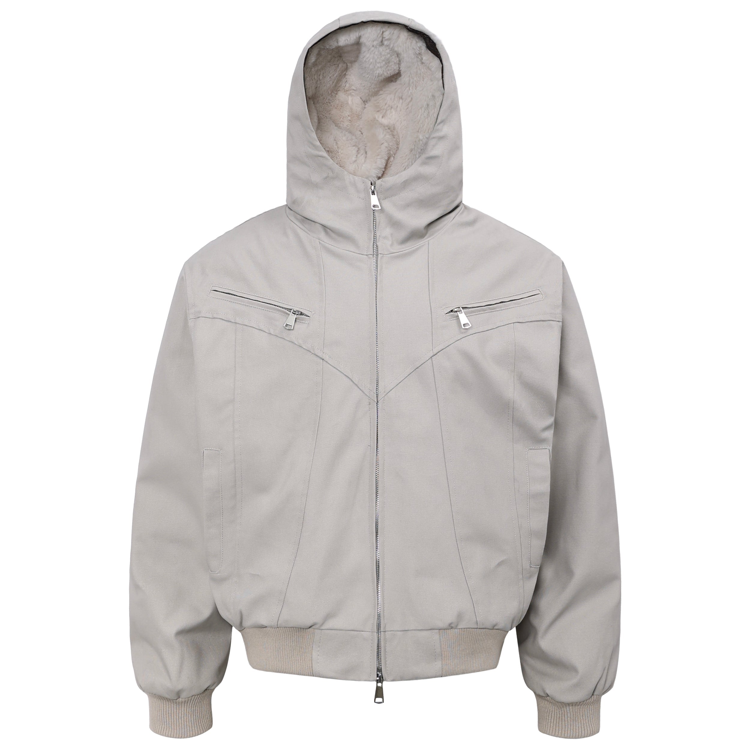 Men's Hooded Utility Bomber Jacket | Cropped Street Fit