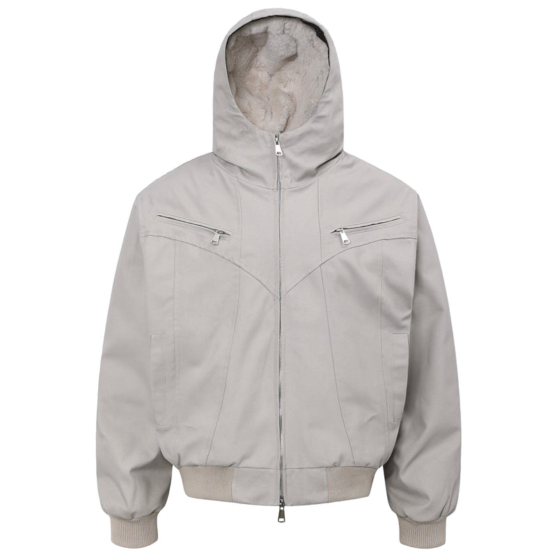 Men's Hooded Utility Bomber Jacket | Cropped Street Fit