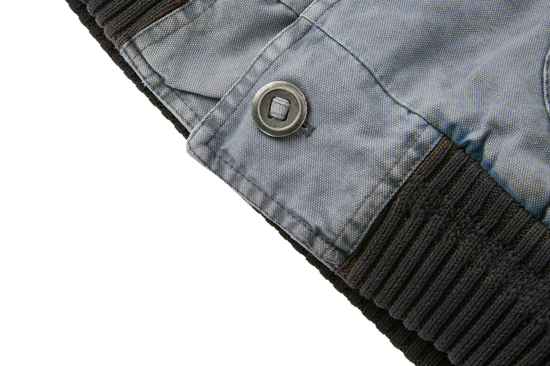 Omirad Vintage Washed Varsity Bomber Jacket | Cropped Fit