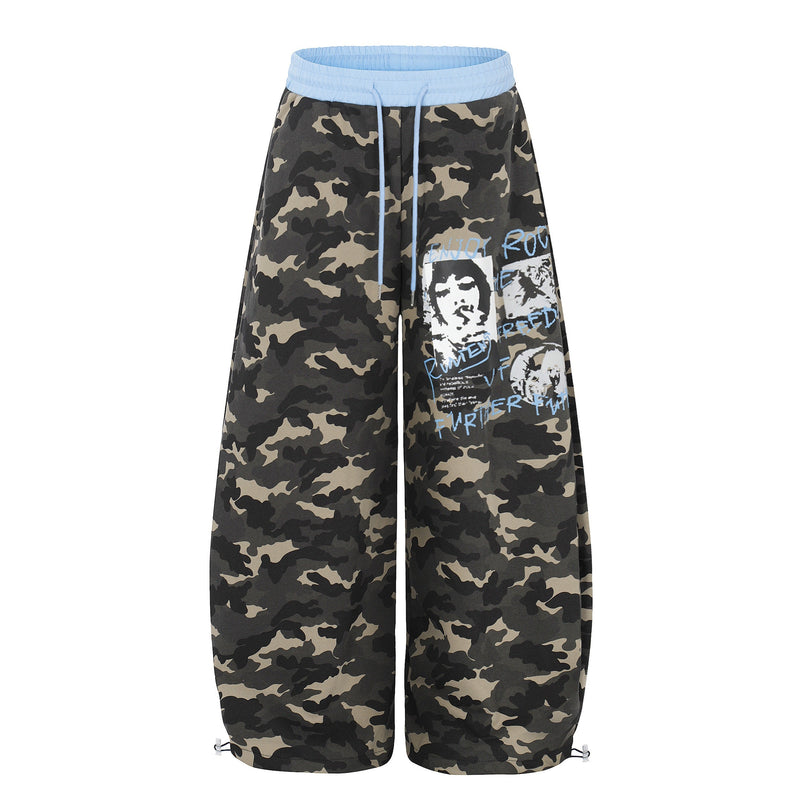 Omirad Graphic Camo Wide-Leg Sweatpants | Street Style
