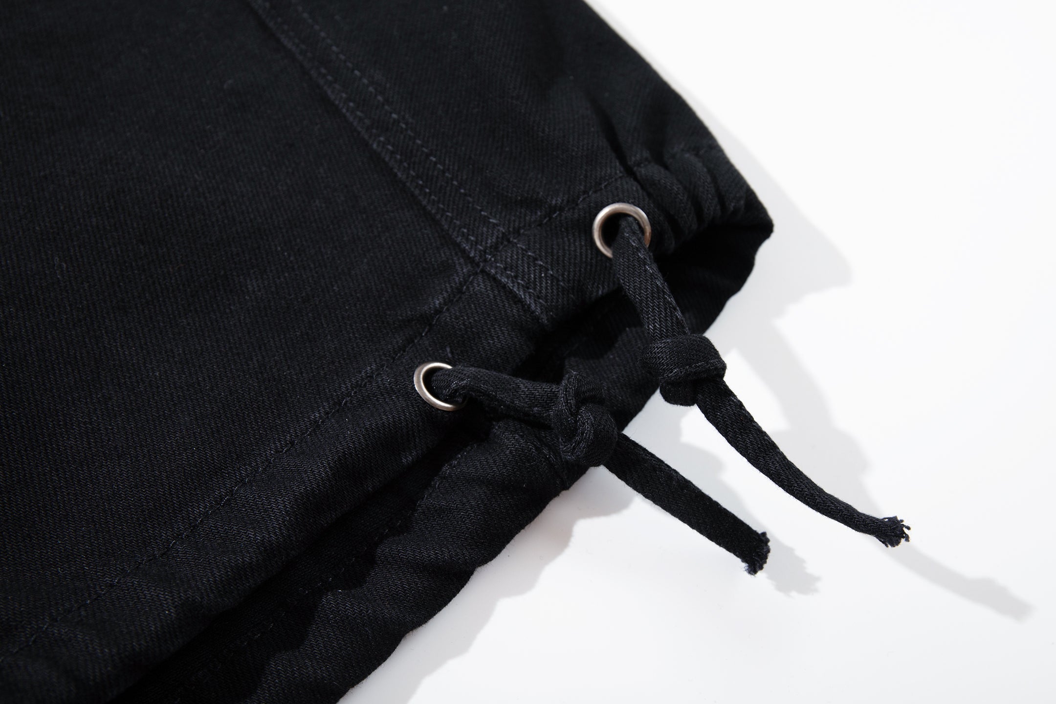 Omirad Tactical Distressed Wide-Leg Pants | Black Denim