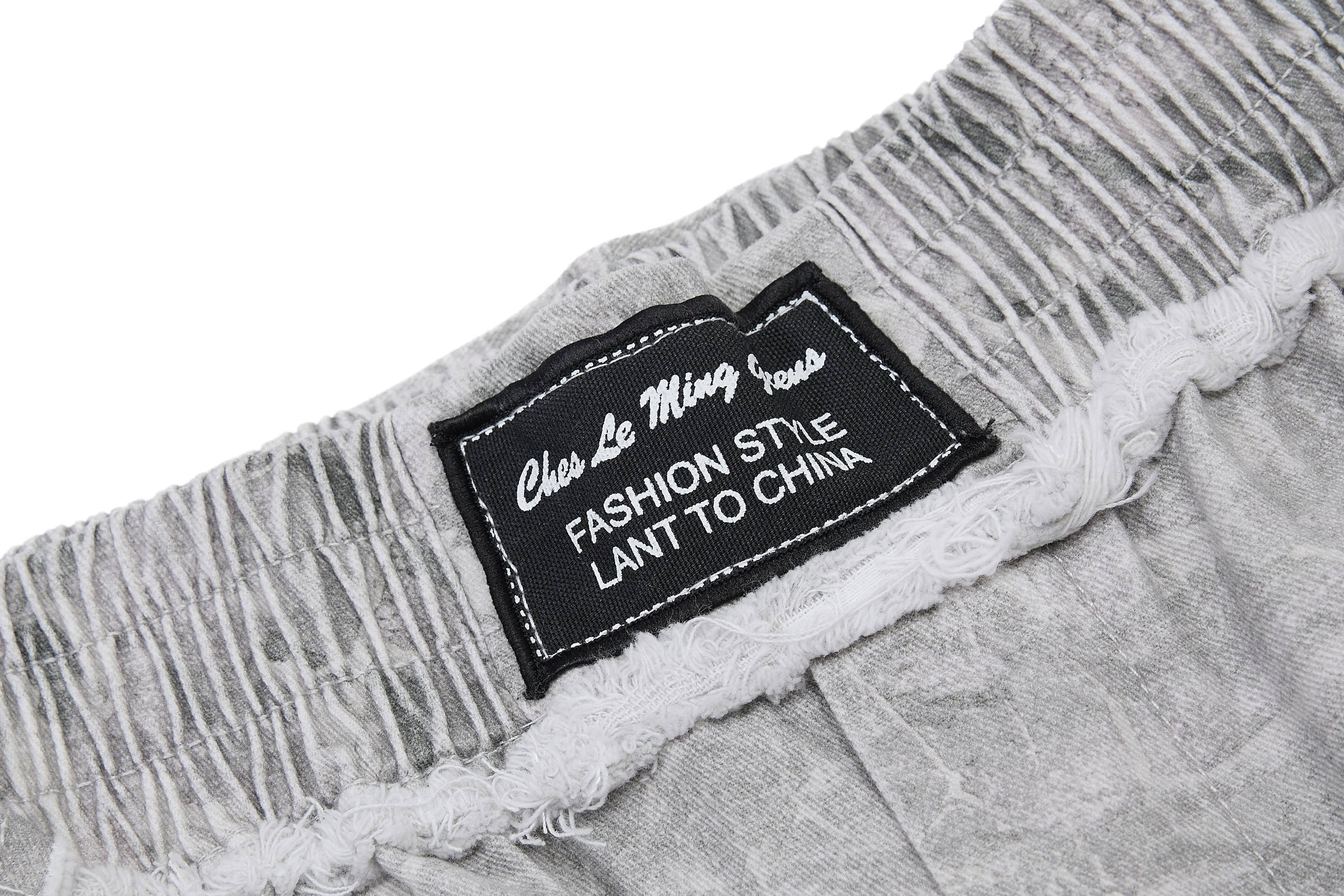 Washed Marble Wide-Leg Baggy Pants | Streetwear Denim