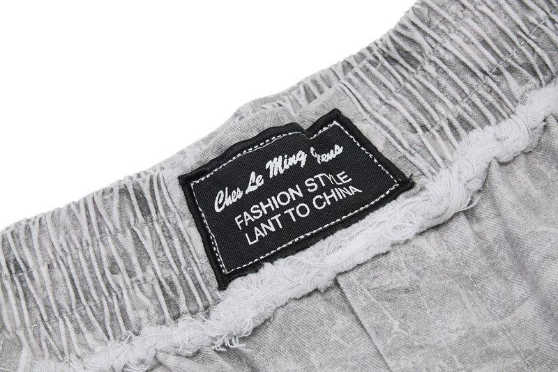 Washed Marble Wide-Leg Baggy Pants | Streetwear Denim