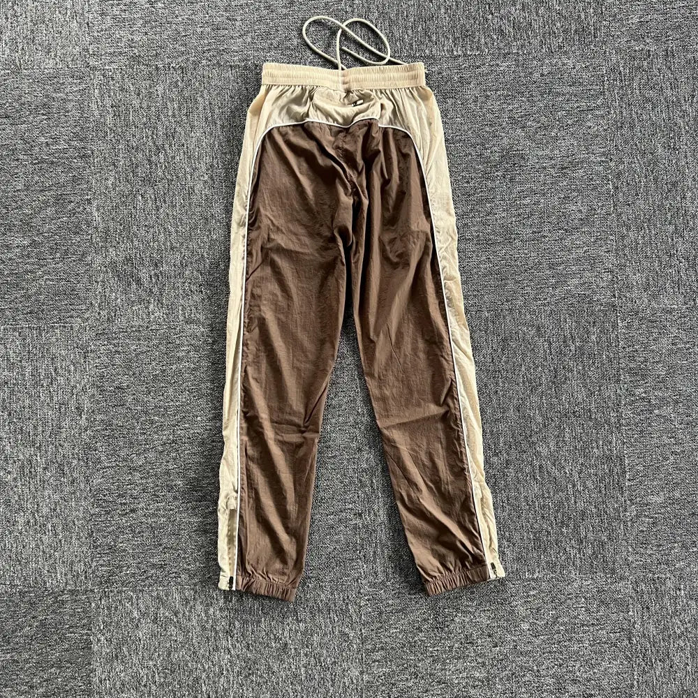 Syna World Brown Beige Side Stripe Track Pants
