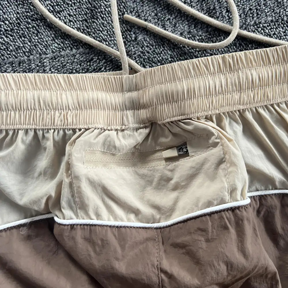 Syna World Brown Beige Side Stripe Track Pants