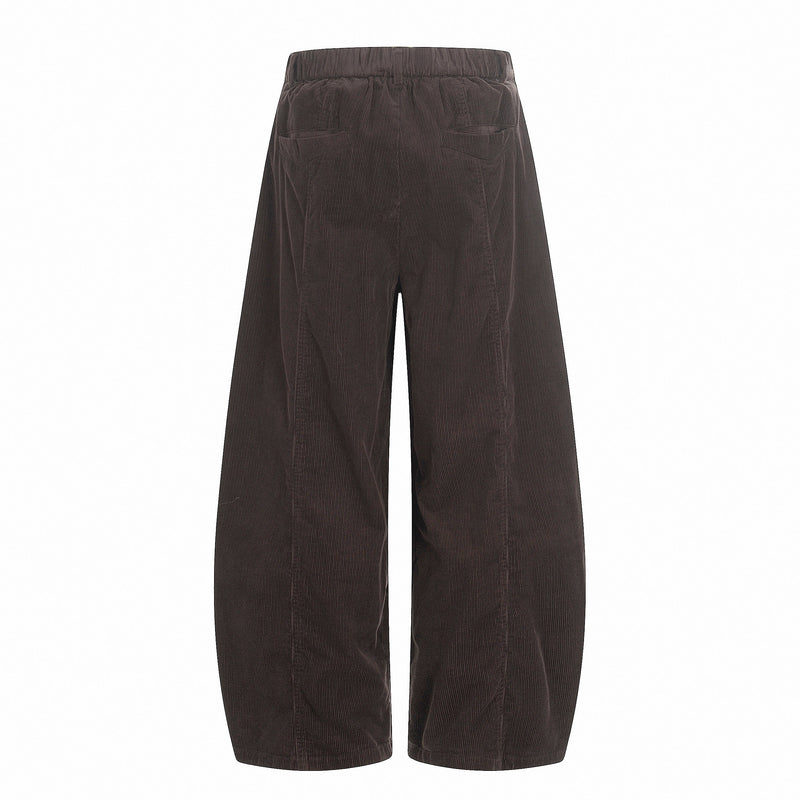 Omirad Wide-Leg Corduroy Pants | 100% Cotton Pleated Trousers