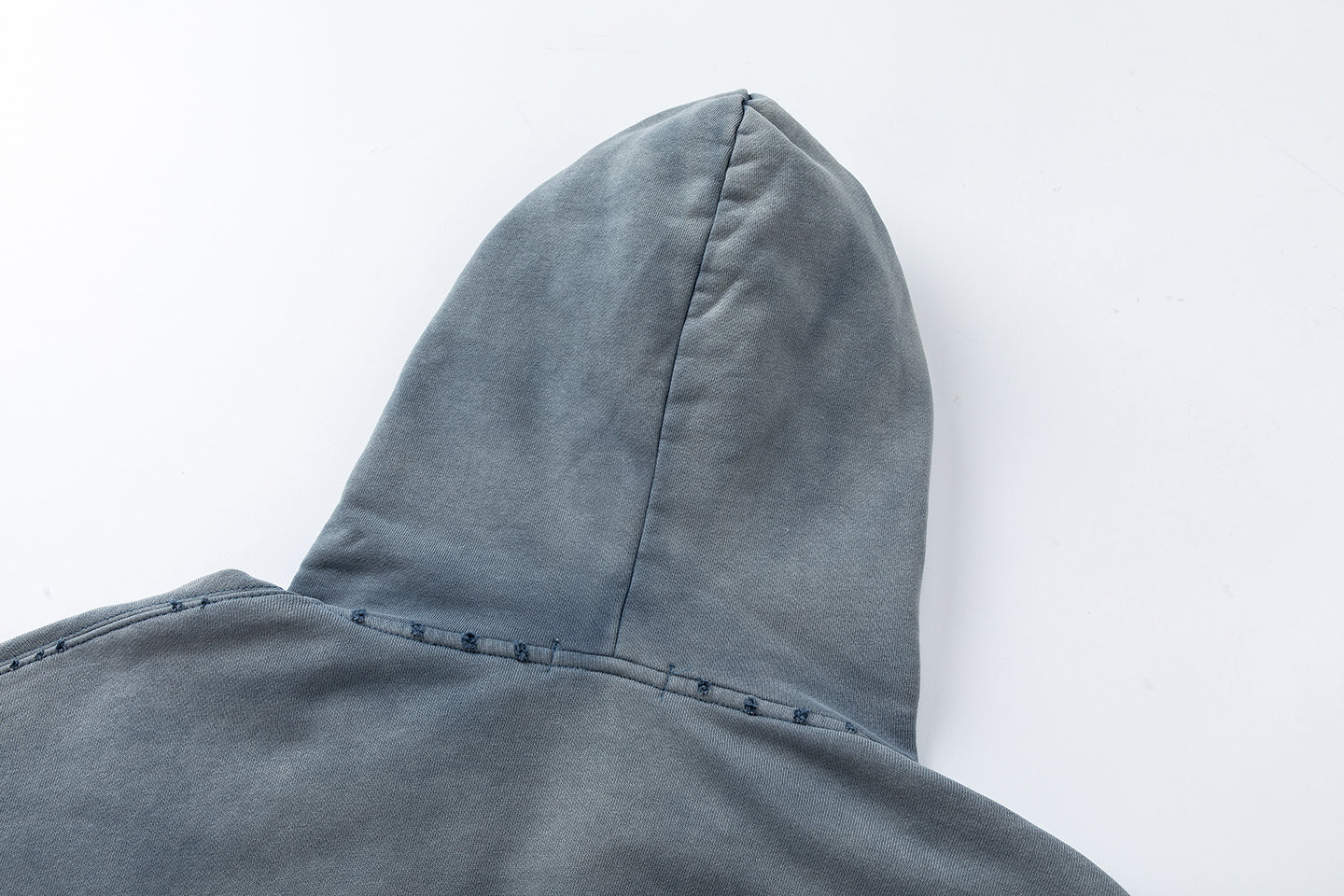 Omirad Vintage Patch Zip-Up Hoodie | Washed Blue Cotton