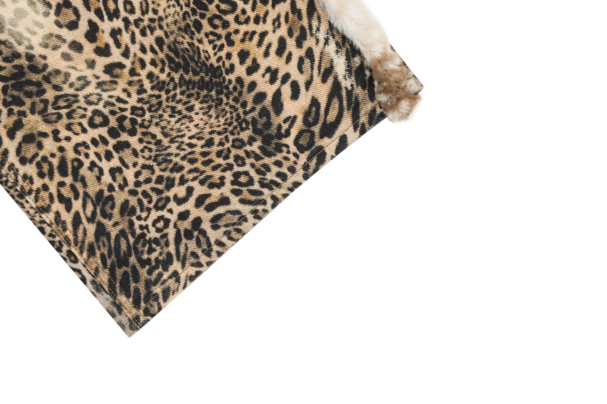 Leopard Print Fur-Trim Wide-Leg Jeans | Streetwear Statement