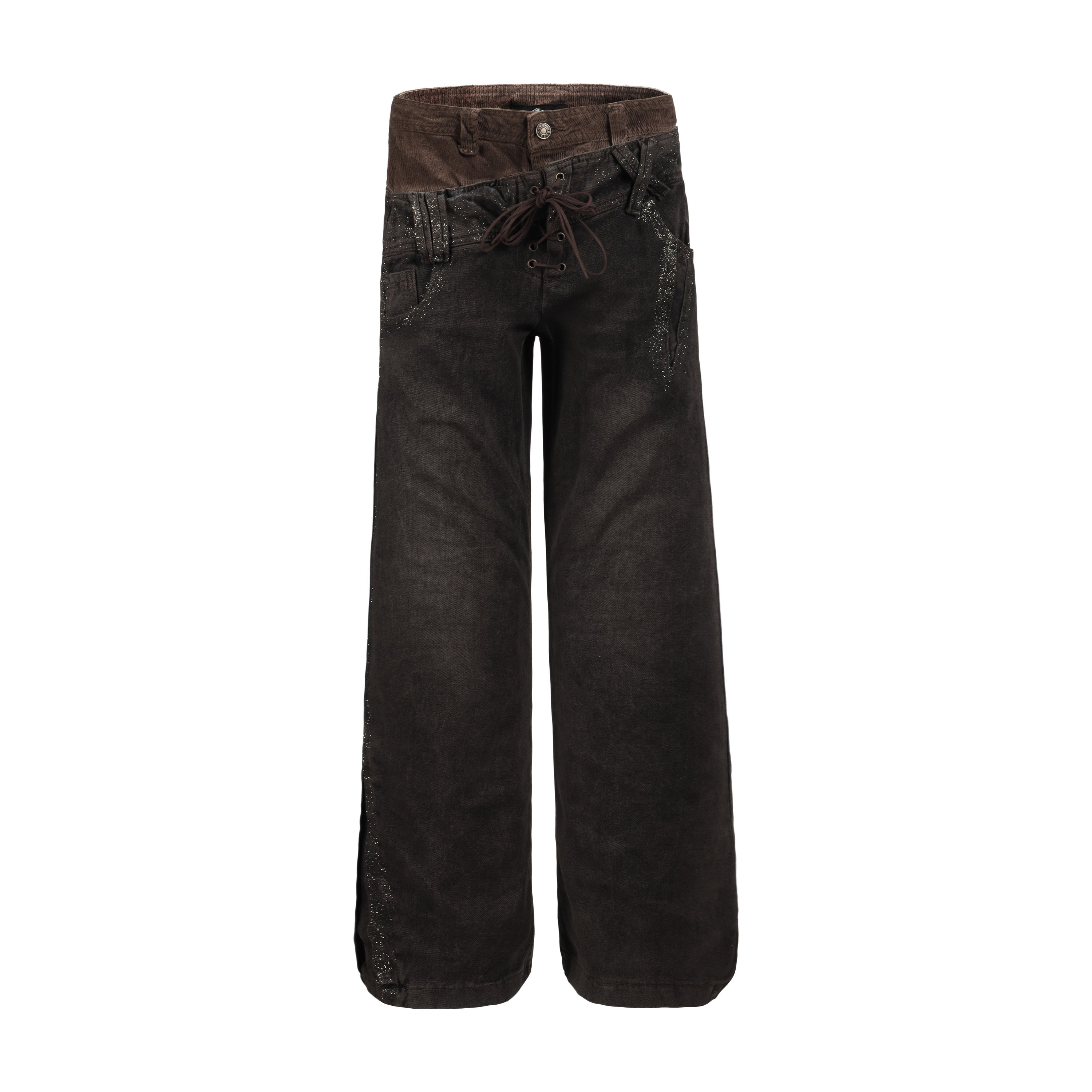 Omirad Dual-Waist Lace-Up Wide-Leg Jeans | Y2K Streetwear