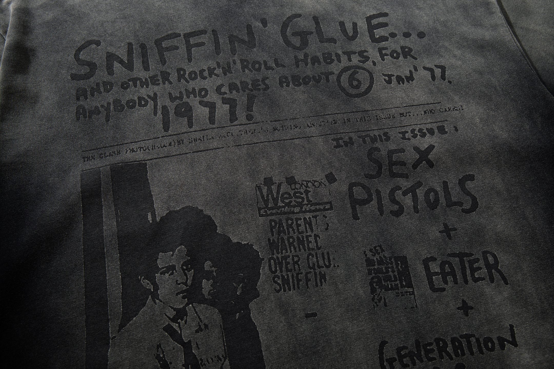 Omirad Sniffin' Glue Punk Zine Washed Graphic T-Shirt