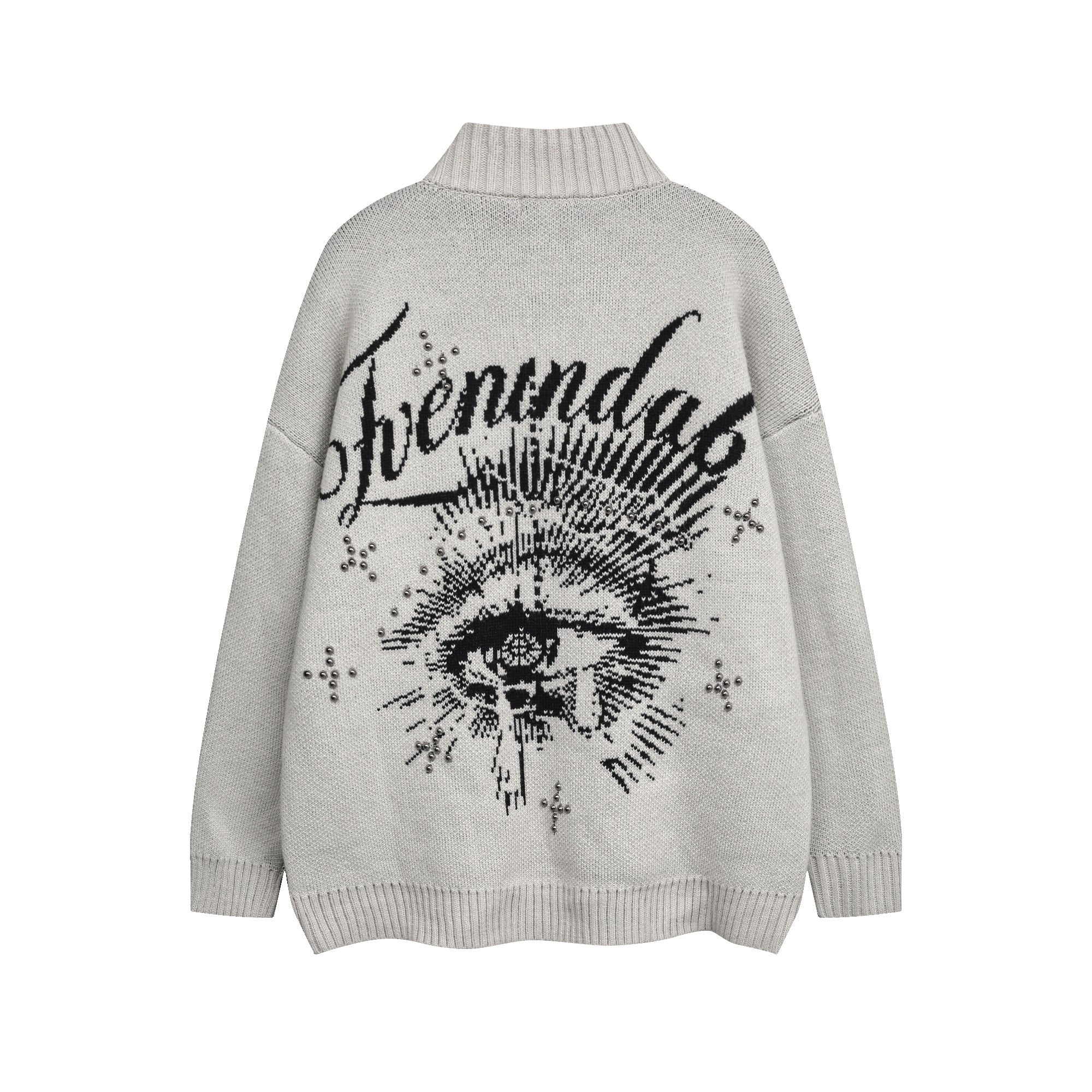 Omirad Eye Vision Knit Zip Cardigan | Streetwear Sweater