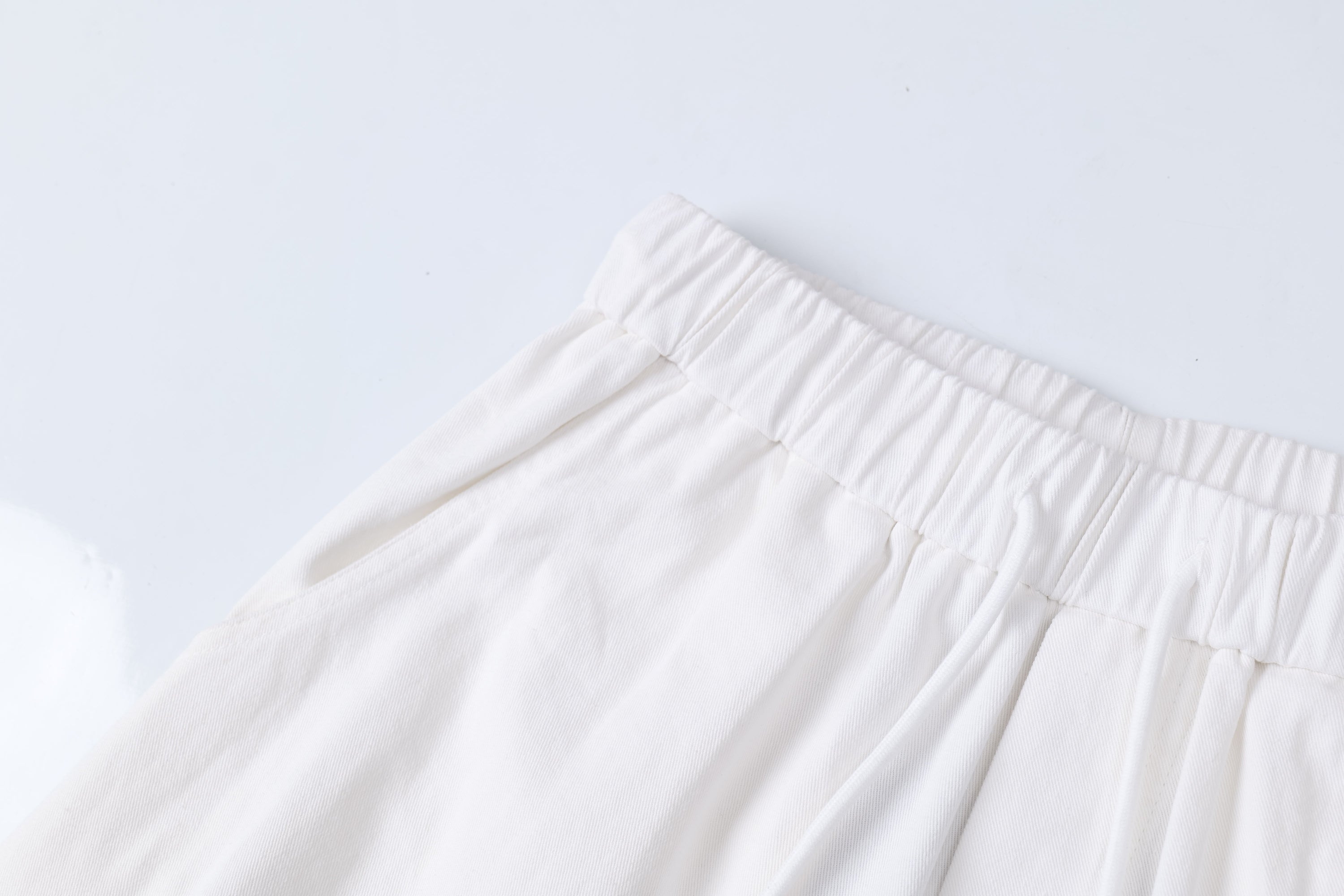 Omirad Distressed Wide-Leg Pants | White Cotton Barrel Fit