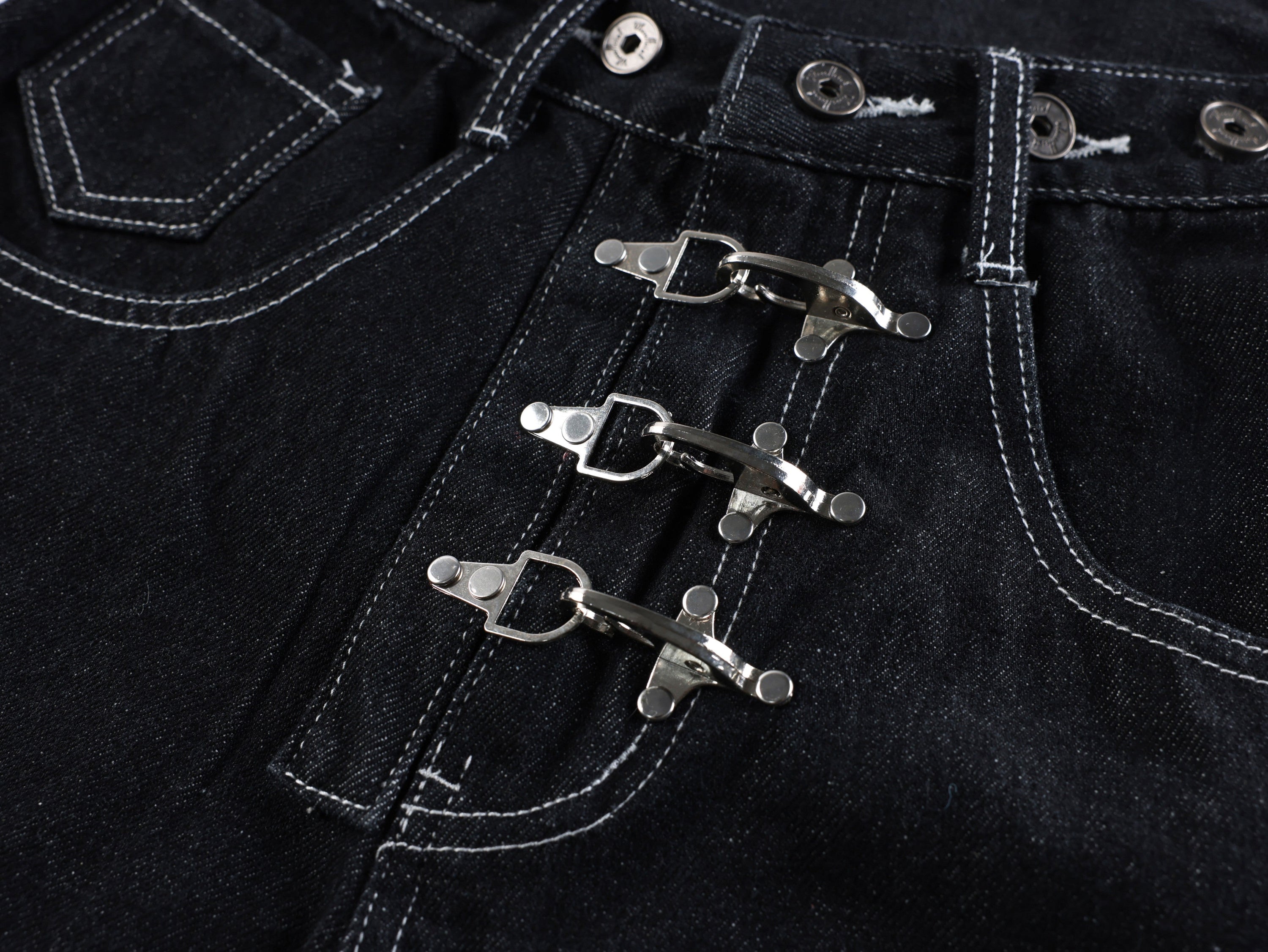Omirad Hardware Strap Wide-Leg Jeans | Streetwear Denim