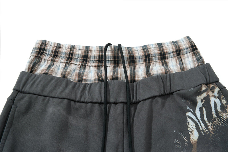 Vintage Leopard Graphic Wide-Leg Sweatpants | Y2K Streetwear