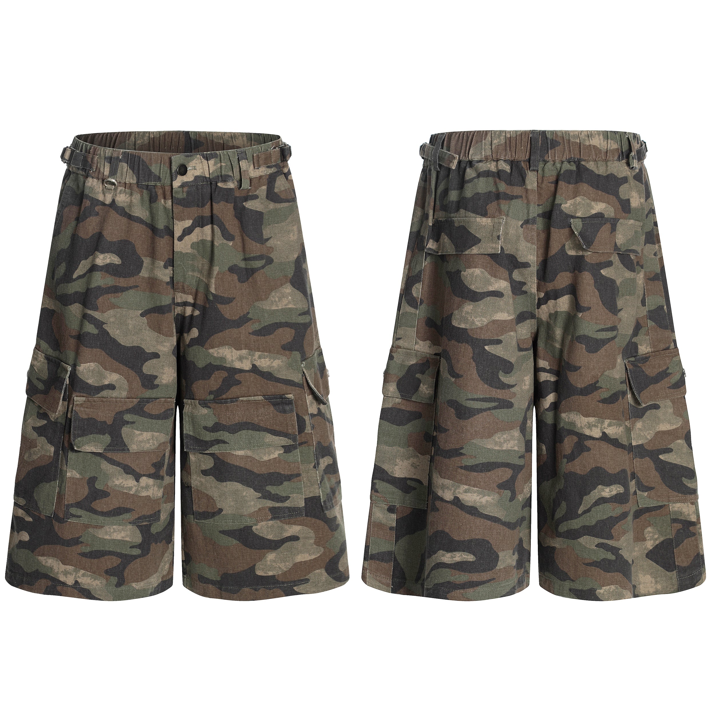 Men's Camo Cargo Shorts | Elastic Waist Utility Shorts