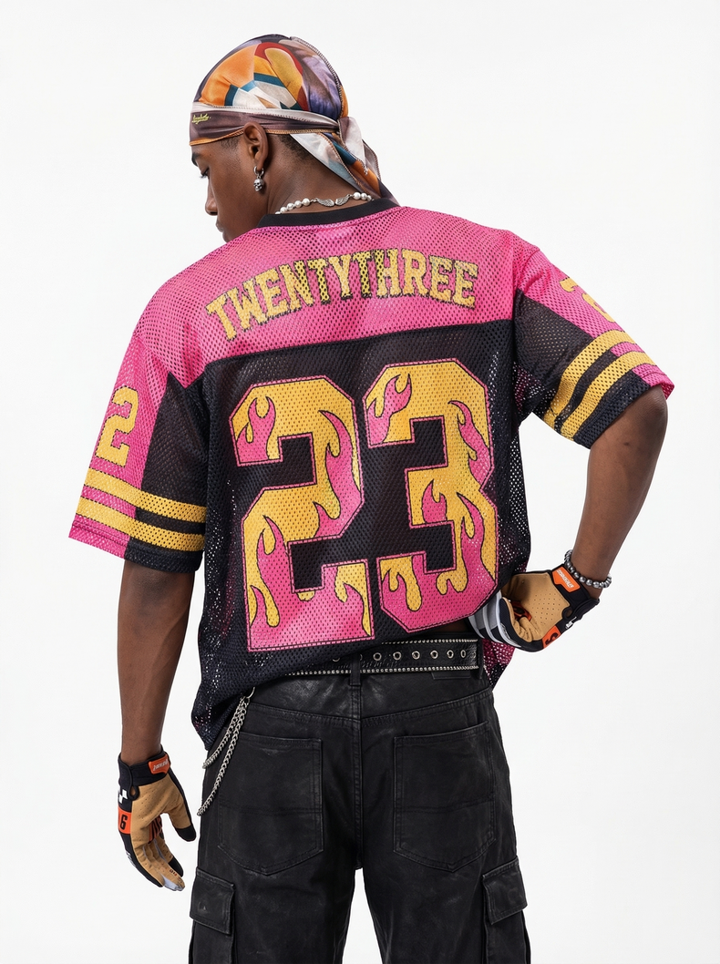 Omirad Flame 23 Mesh Jersey T-Shirt | Streetwear Football Top