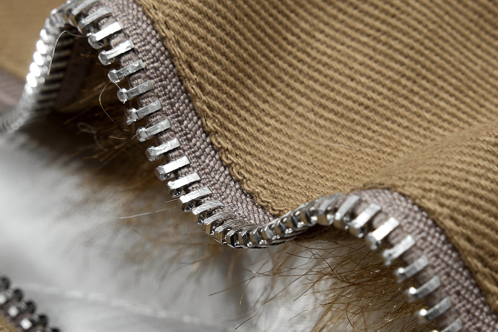 Fur-Lined Cropped Bomber Jacket | High-Neck Cotton Utility