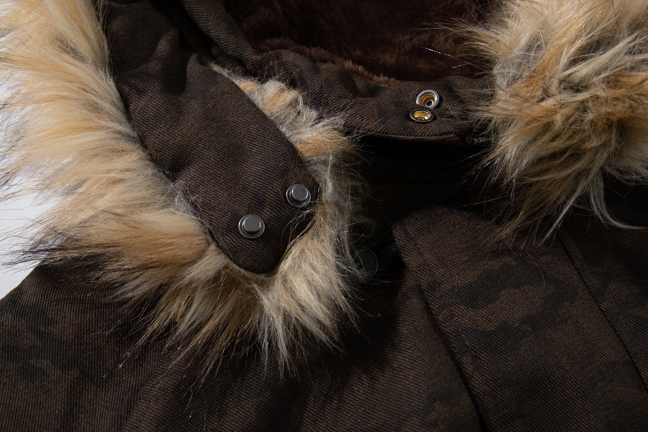 Omirad Camo Faux Fur Hood Bomber Jacket | Heavyweight Cotton