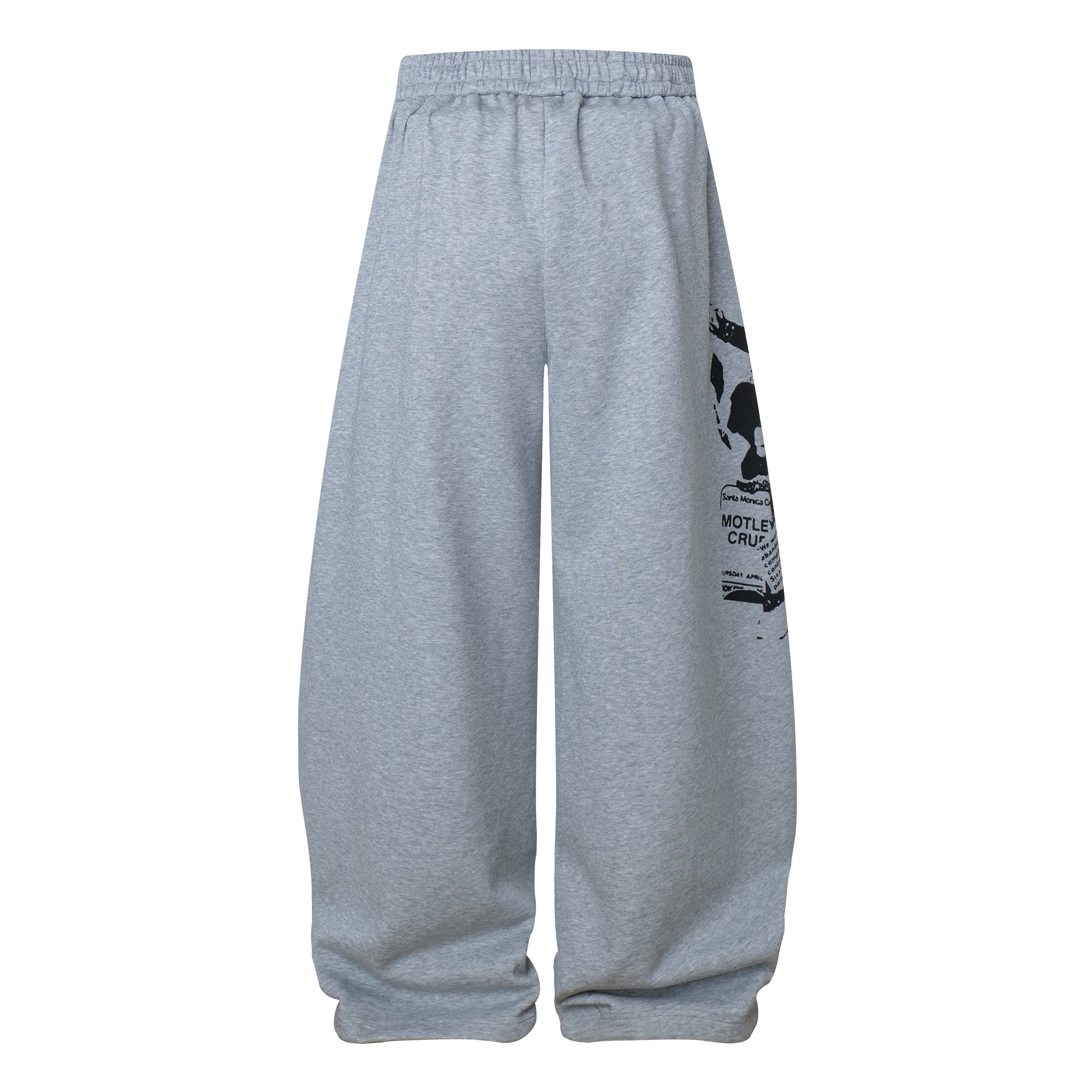 Rock Graphic Wide-Leg Wrap Pants | Streetwear Drape
