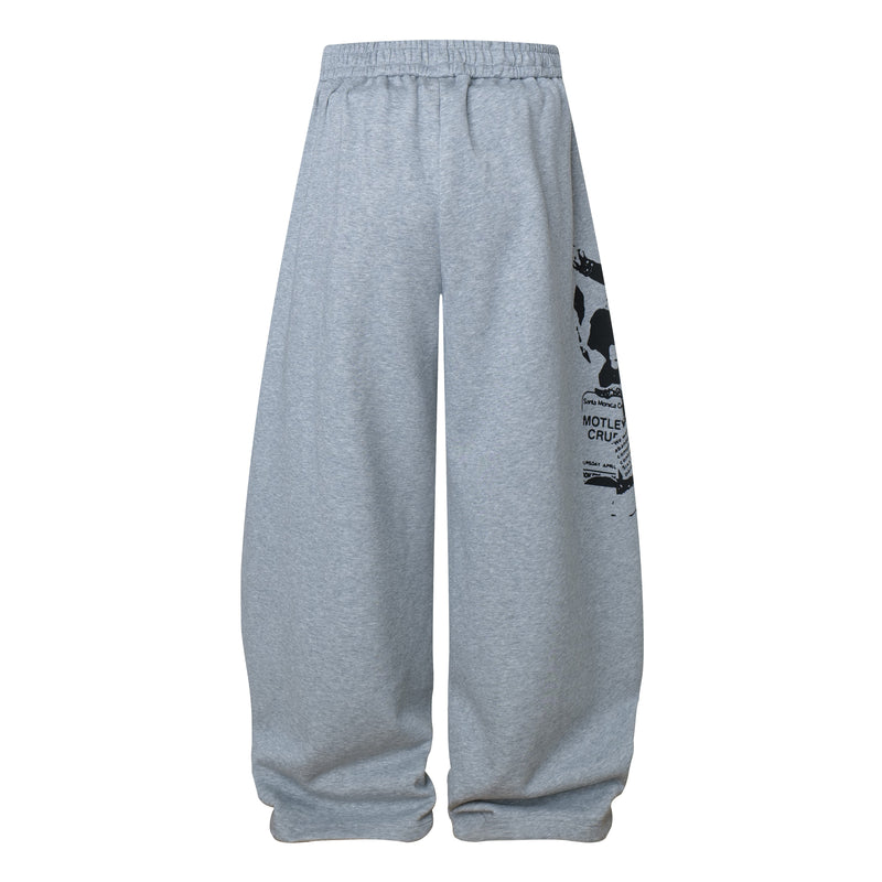 Rock Graphic Wide-Leg Wrap Pants | Streetwear Drape