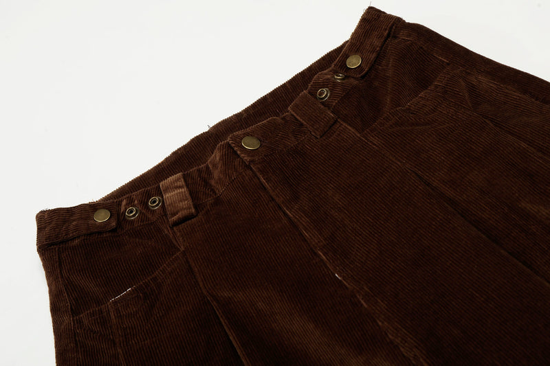 Omirad Wide-Leg Corduroy Trousers | Pleated Relaxed Fit