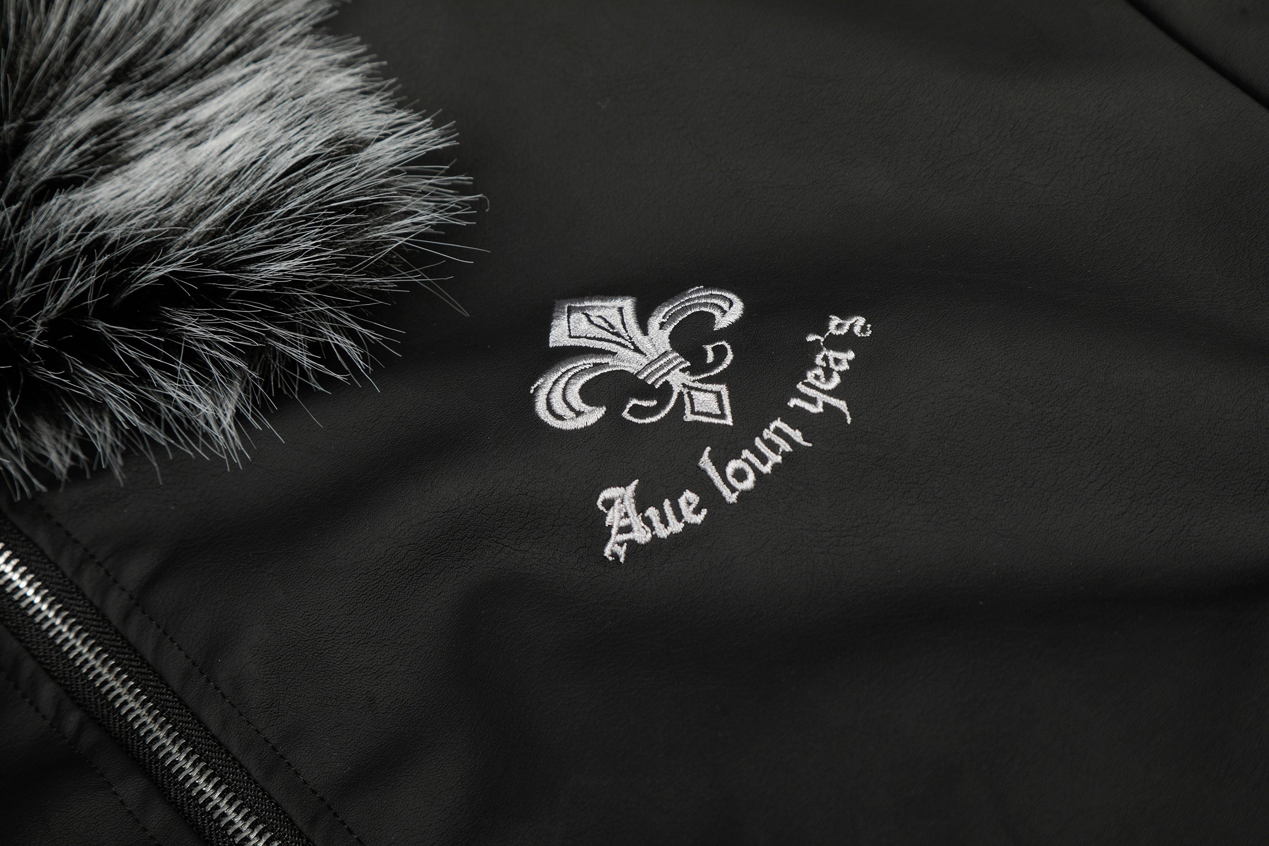 Faux Fur Collar Gothic Embroidered Bomber Jacket | Streetwear