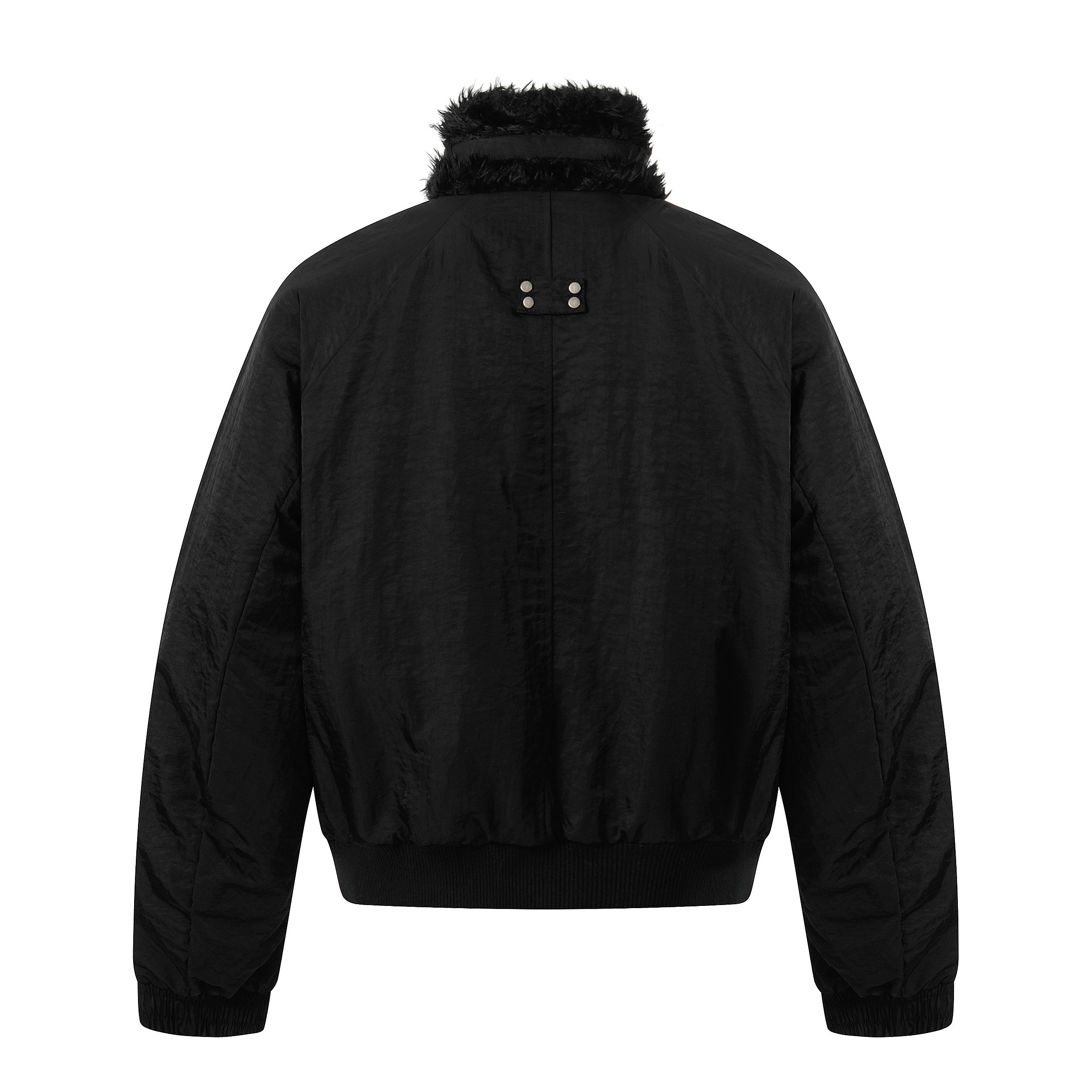 Faux Fur Collar Bomber Jacket | Military Streetwear