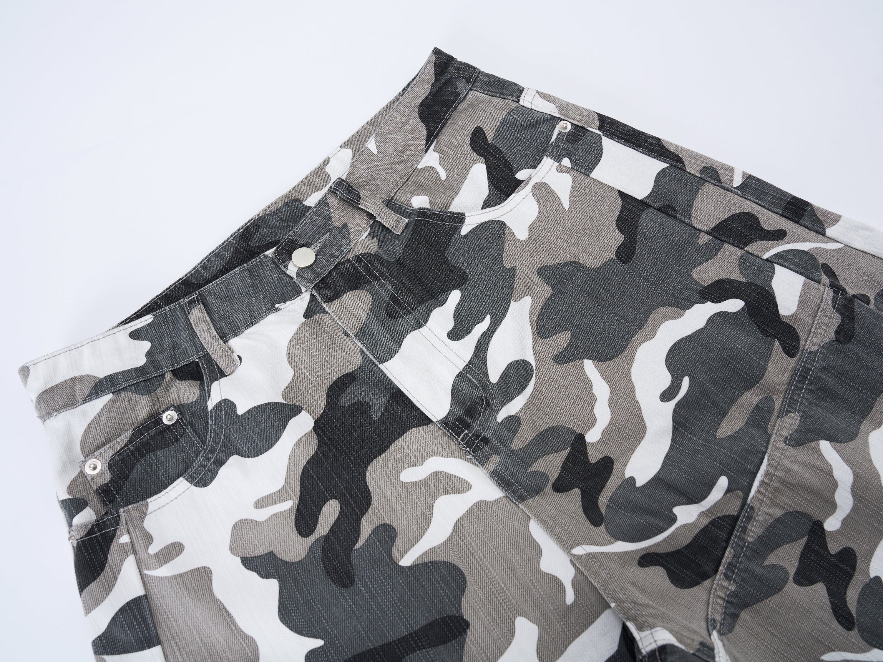 Omirad Camo Wide-Leg Patchwork Jeans | Oversized Balloon Fit