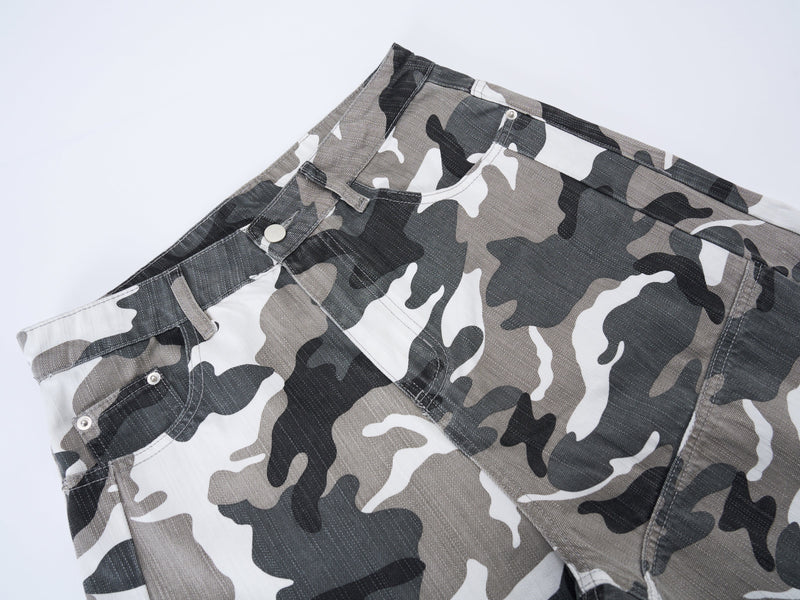 Omirad Camo Wide-Leg Patchwork Jeans | Oversized Balloon Fit