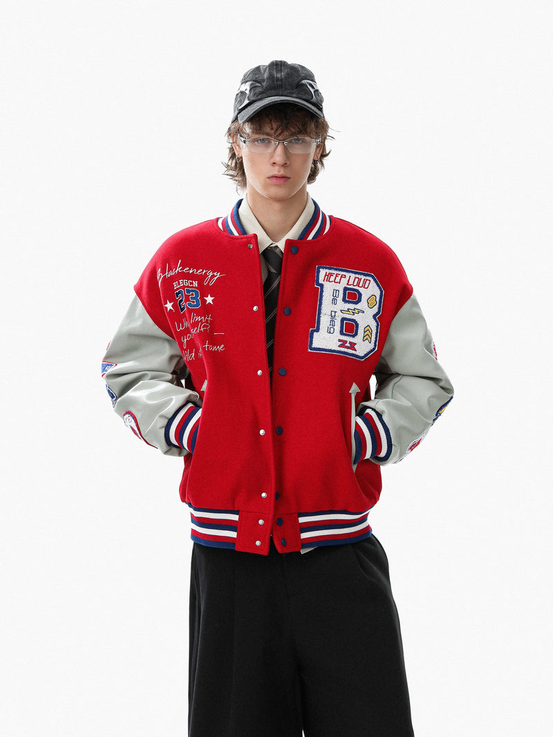 Wild at Heart Embroidered Varsity Jacket | Streetwear Bomber