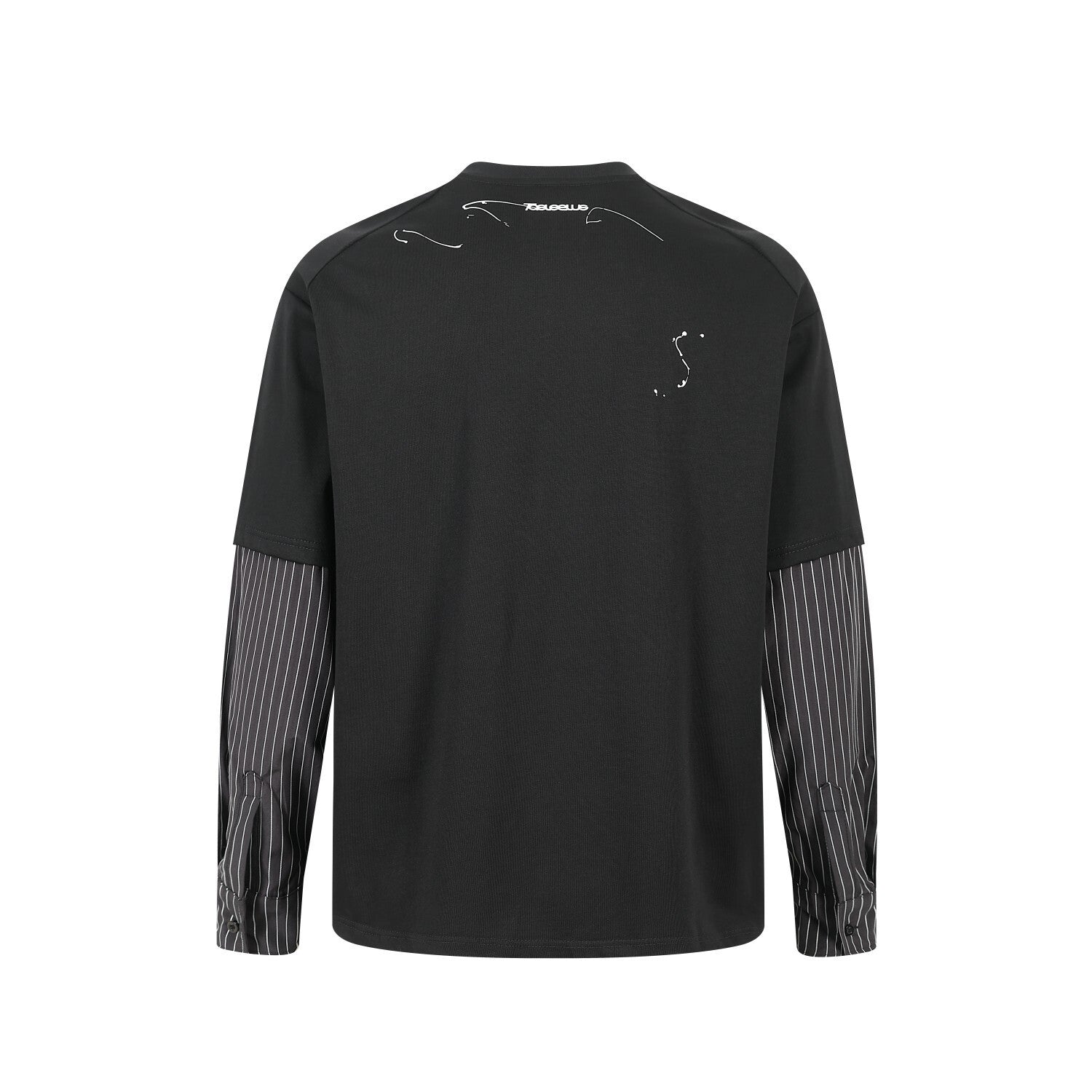 Omirad Layered Long Sleeve Tee | Striped Sleeve Streetwear