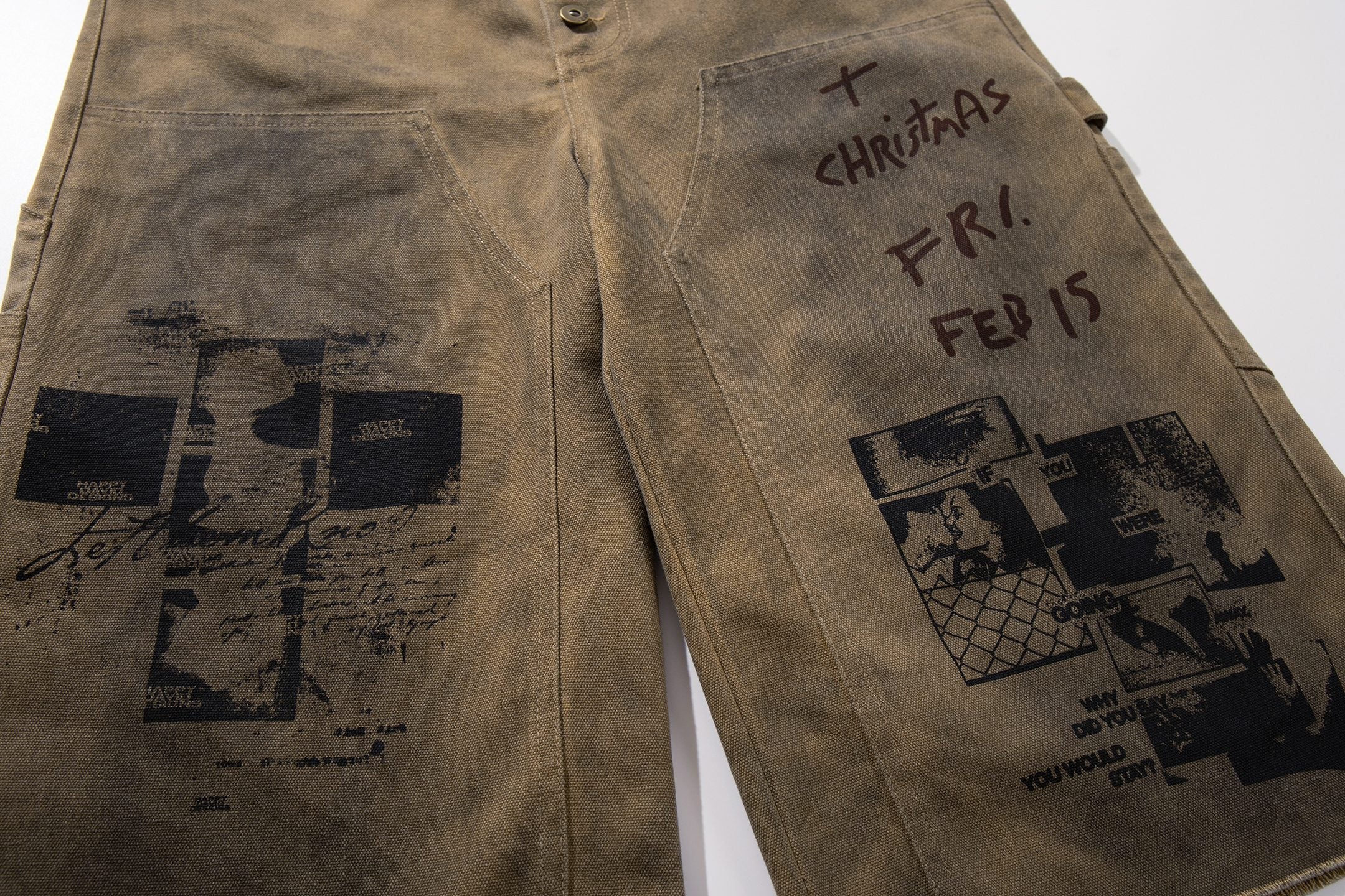 Omirad Washed Cargo Shorts | Distressed Graphic Streetwear