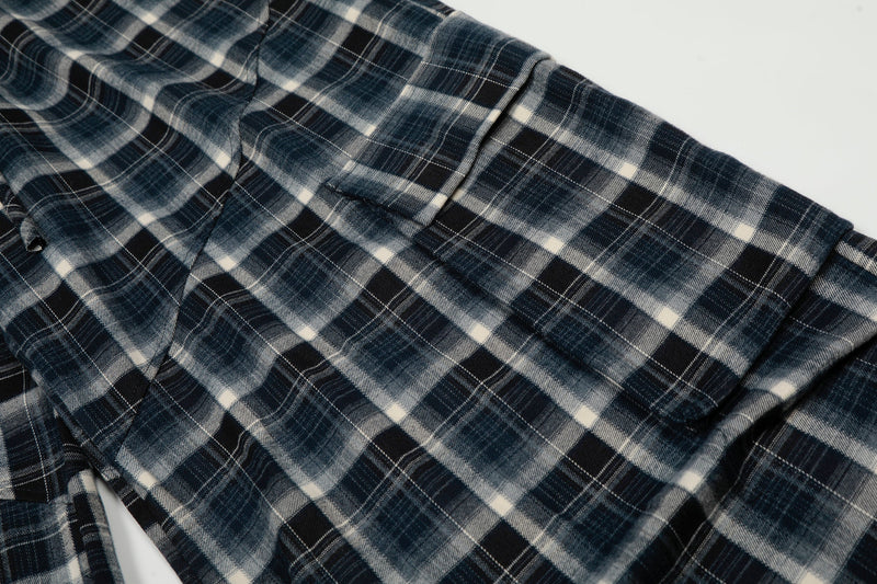 Plaid Cargo Wide-Leg Pants | Patchwork Streetwear Trousers