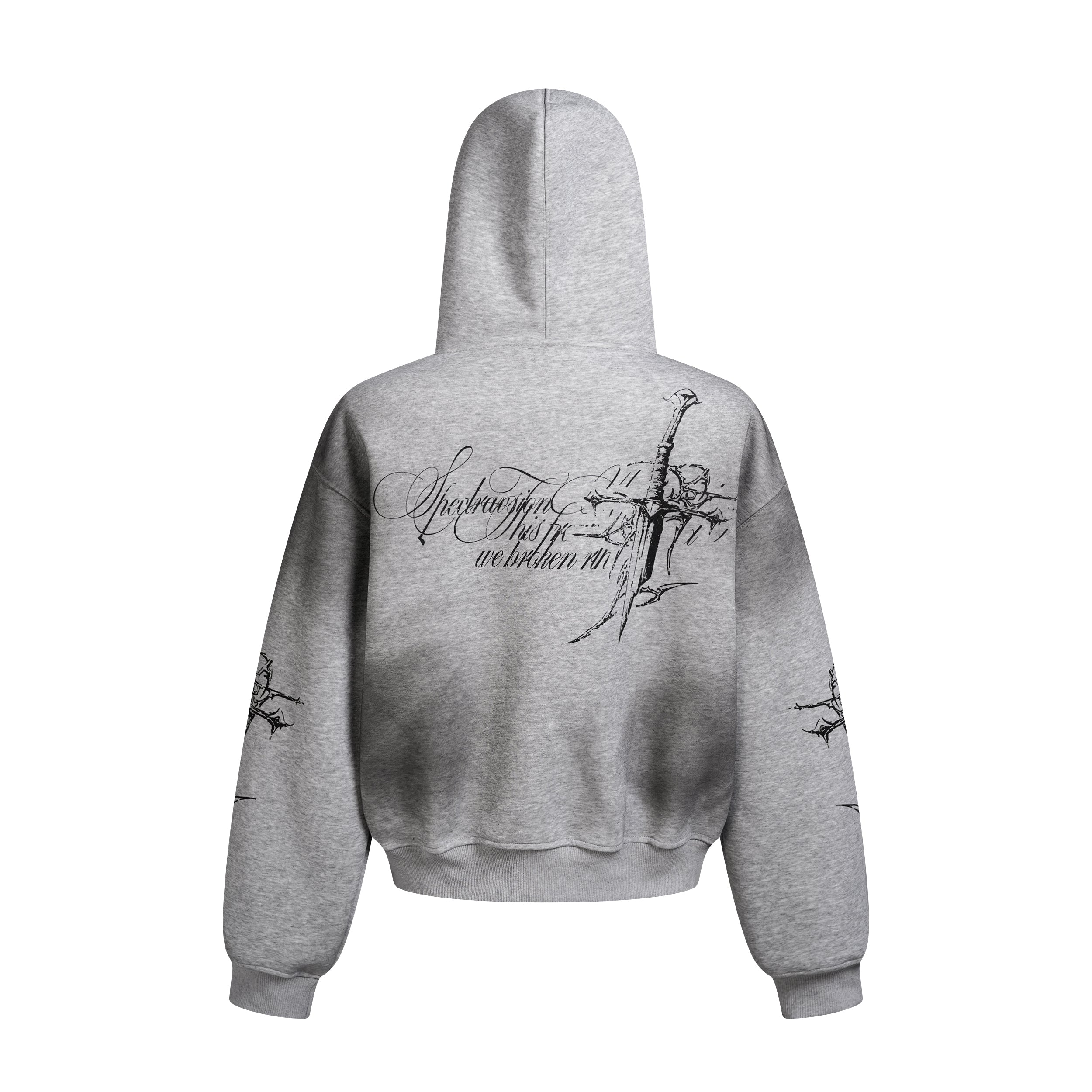 Gothic Cross Zip Hoodie | Oversized Streetwear Hoodie